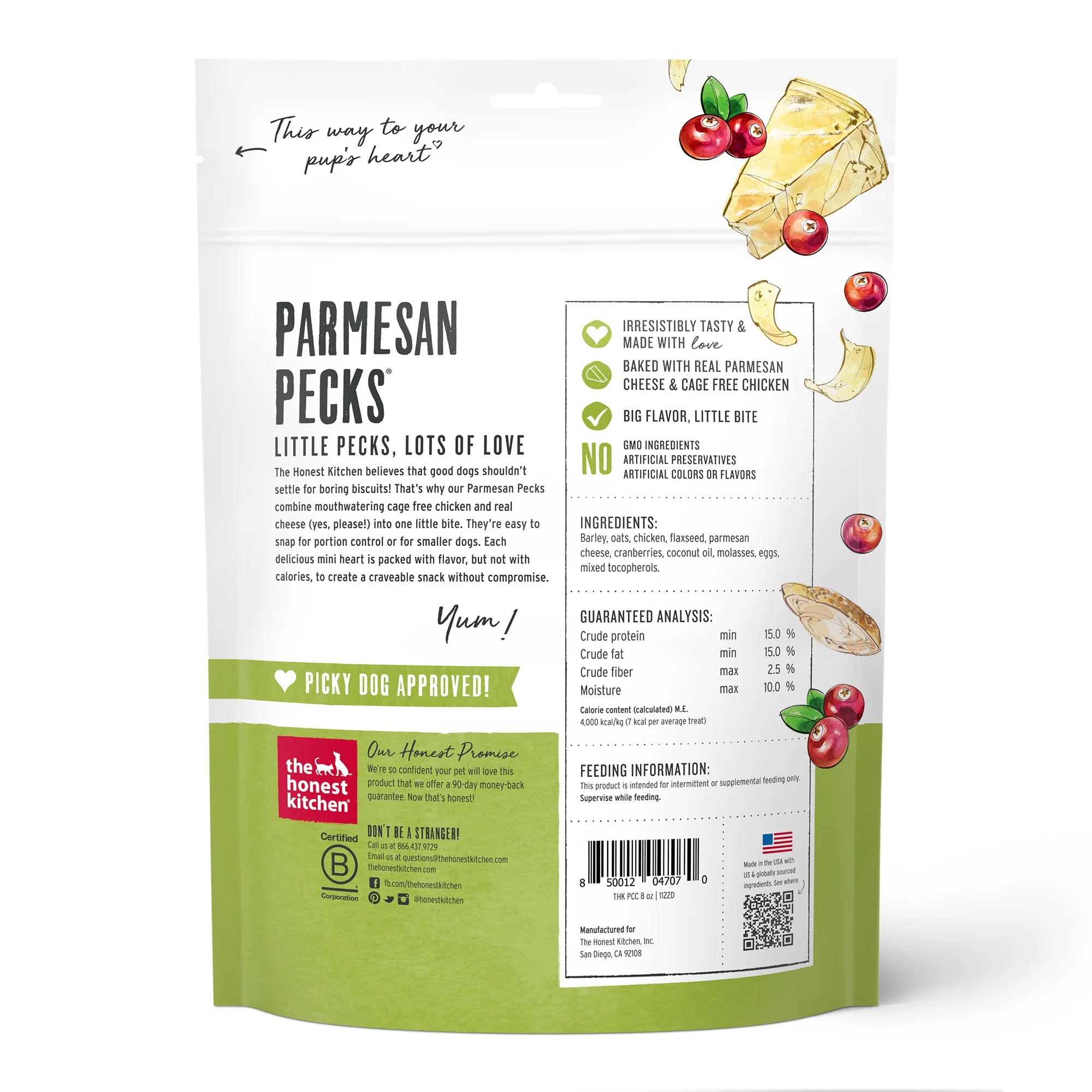 Dog Treat Parmesan Pecks, Chicken & Cranberry - Image 2