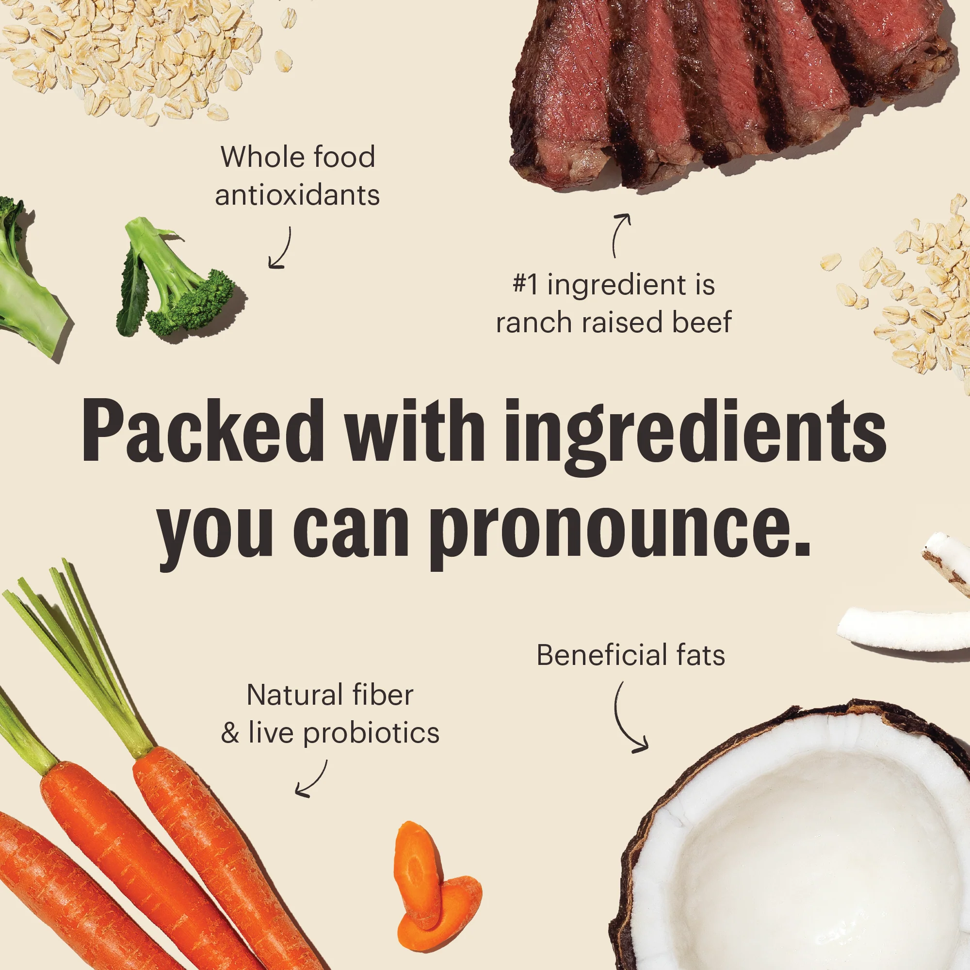 Dry Dog Food, Whole Grain Beef & Oat Whole Food Clusters - Image 8