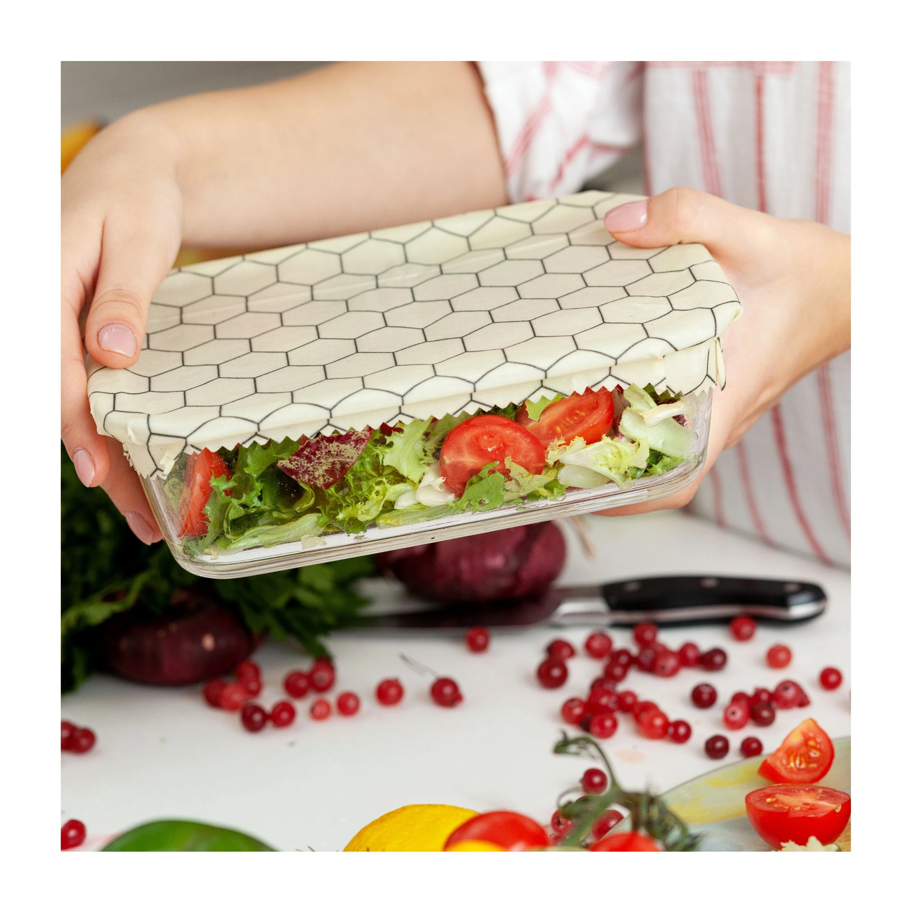 Essentials Beeswax Wraps – 5-Pack Reusable Food Wraps, Mixed Prints - Image 6