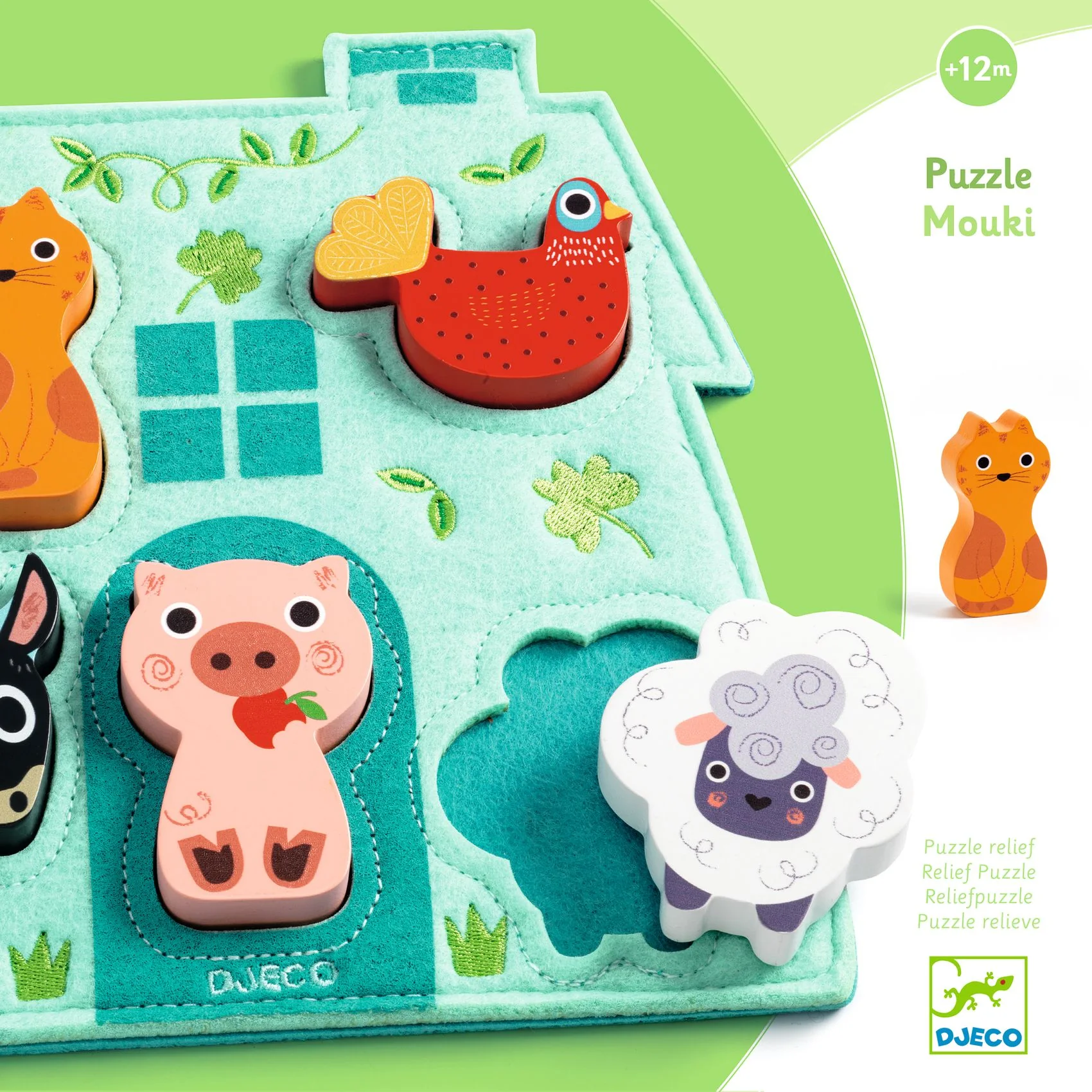 Perfect First Puzzle, Farm Wooden Puzzle made from FSC® Certified Wood - Image 3