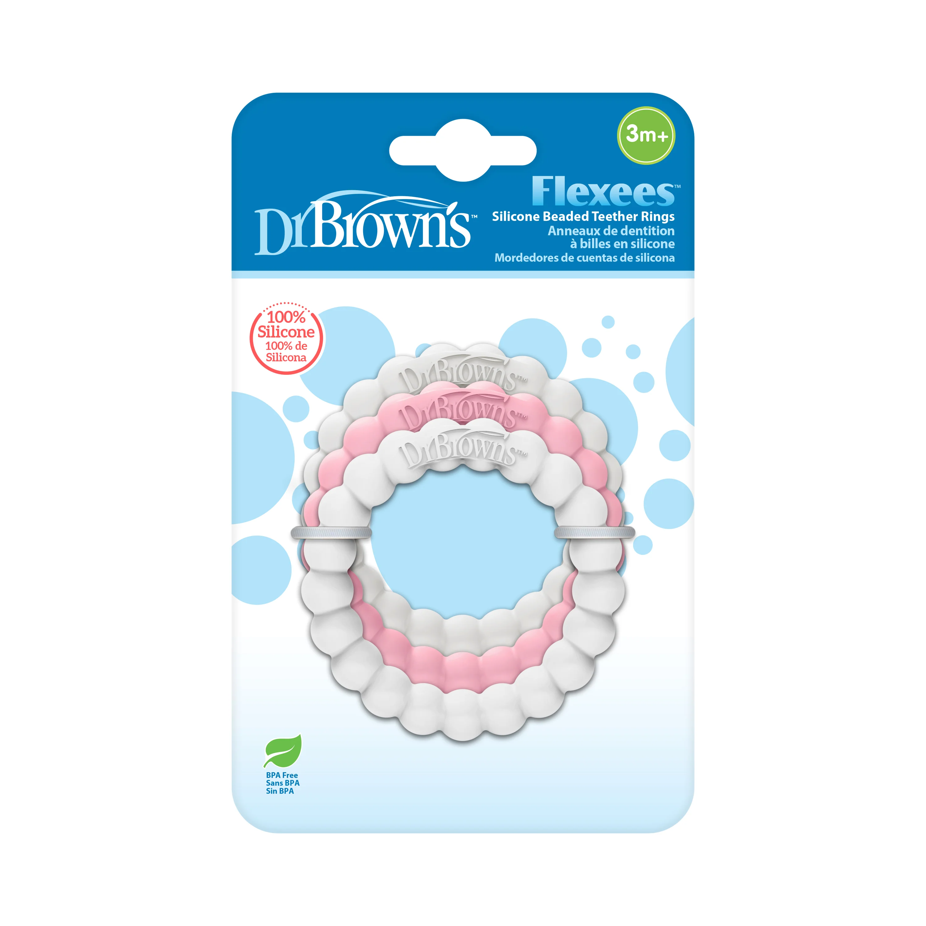 Fleexees Easy to Hold, 100% Silicone Beaded Teether Rings - Image 4