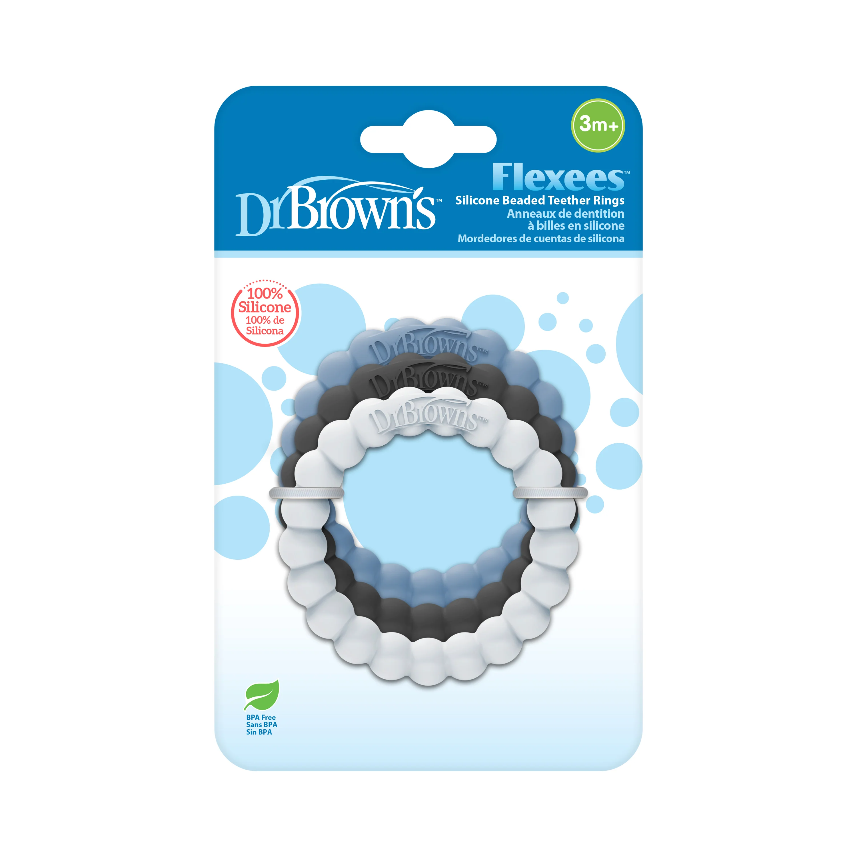 Fleexees Easy to Hold, 100% Silicone Beaded Teether Rings - Image 5