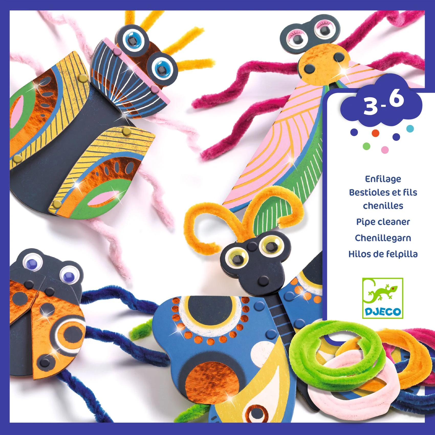 Fuzzy Bugs 3D Collage Educational Craft Kit made with FSC® Certified Paper - Image 2