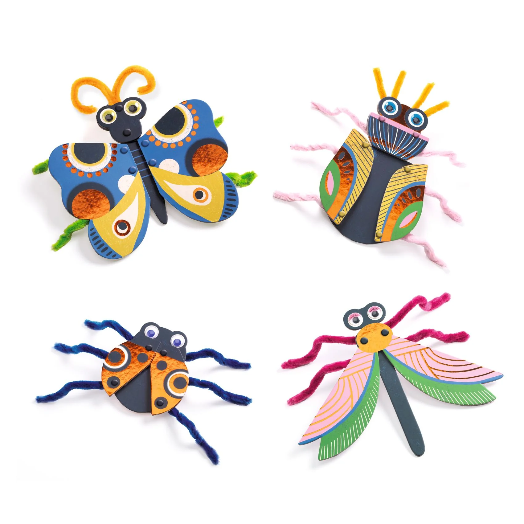 Fuzzy Bugs 3D Collage Educational Craft Kit made with FSC® Certified Paper - Image 3