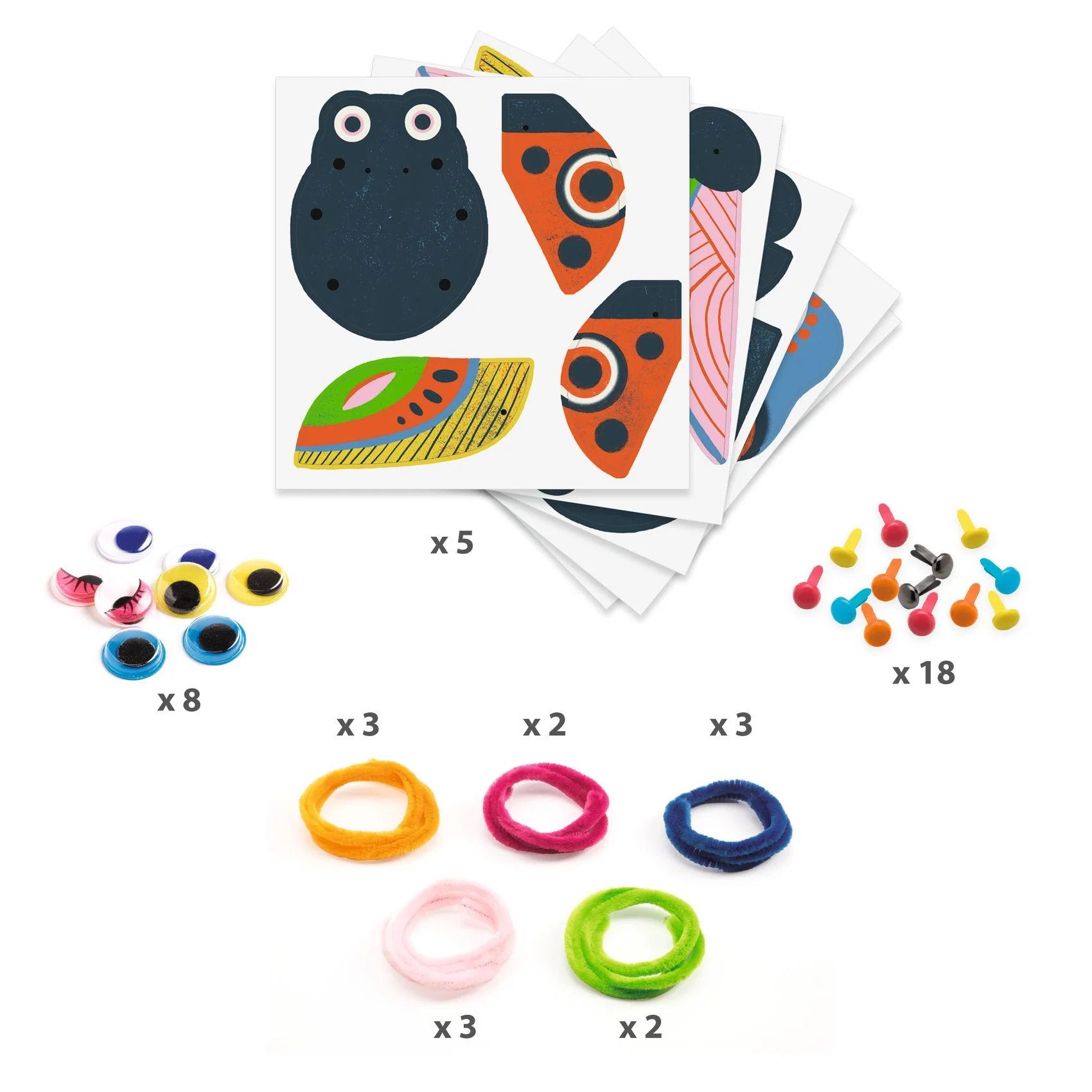 Fuzzy Bugs 3D Collage Educational Craft Kit made with FSC® Certified Paper - Image 4