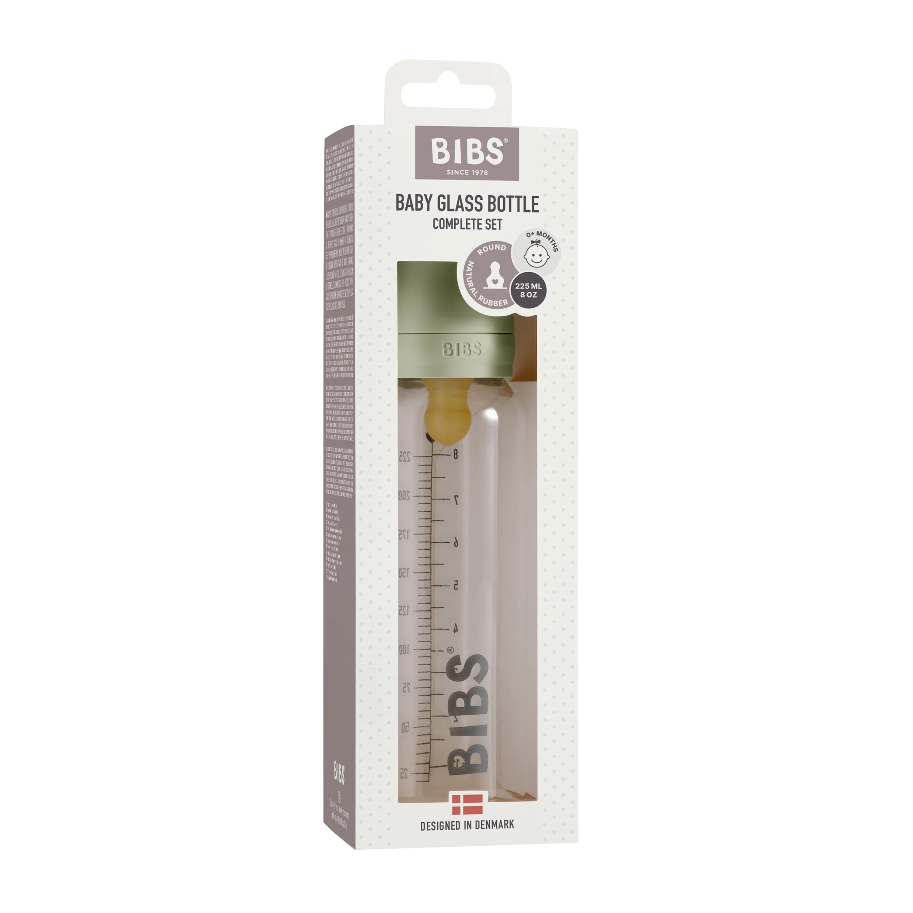 Glass Baby Bottle with Natural Rubber Nipple Set - Medium Flow 2+ Months - Image 10