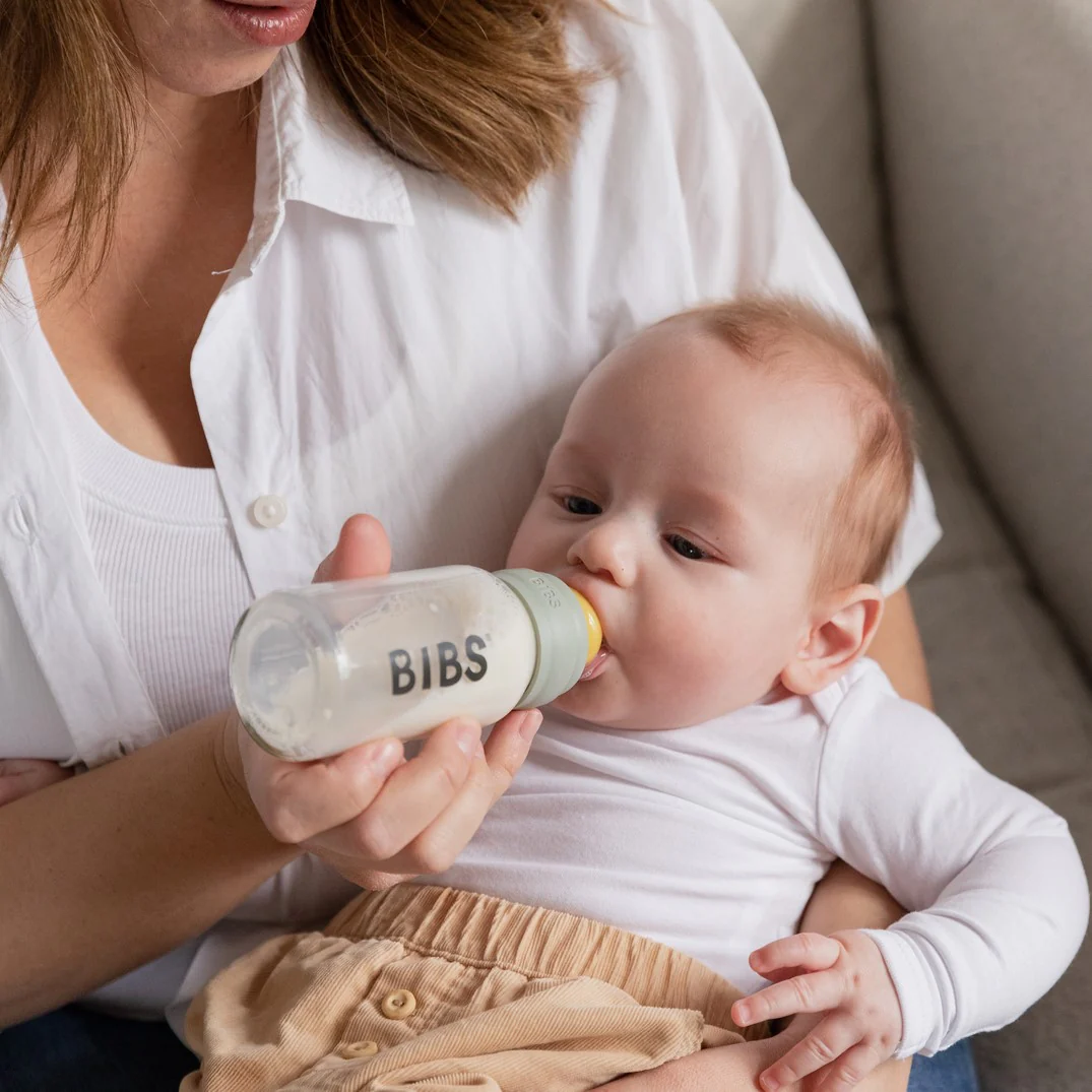 Glass Baby Bottle with Natural Rubber Nipple Set - Medium Flow 2+ Months - Image 12