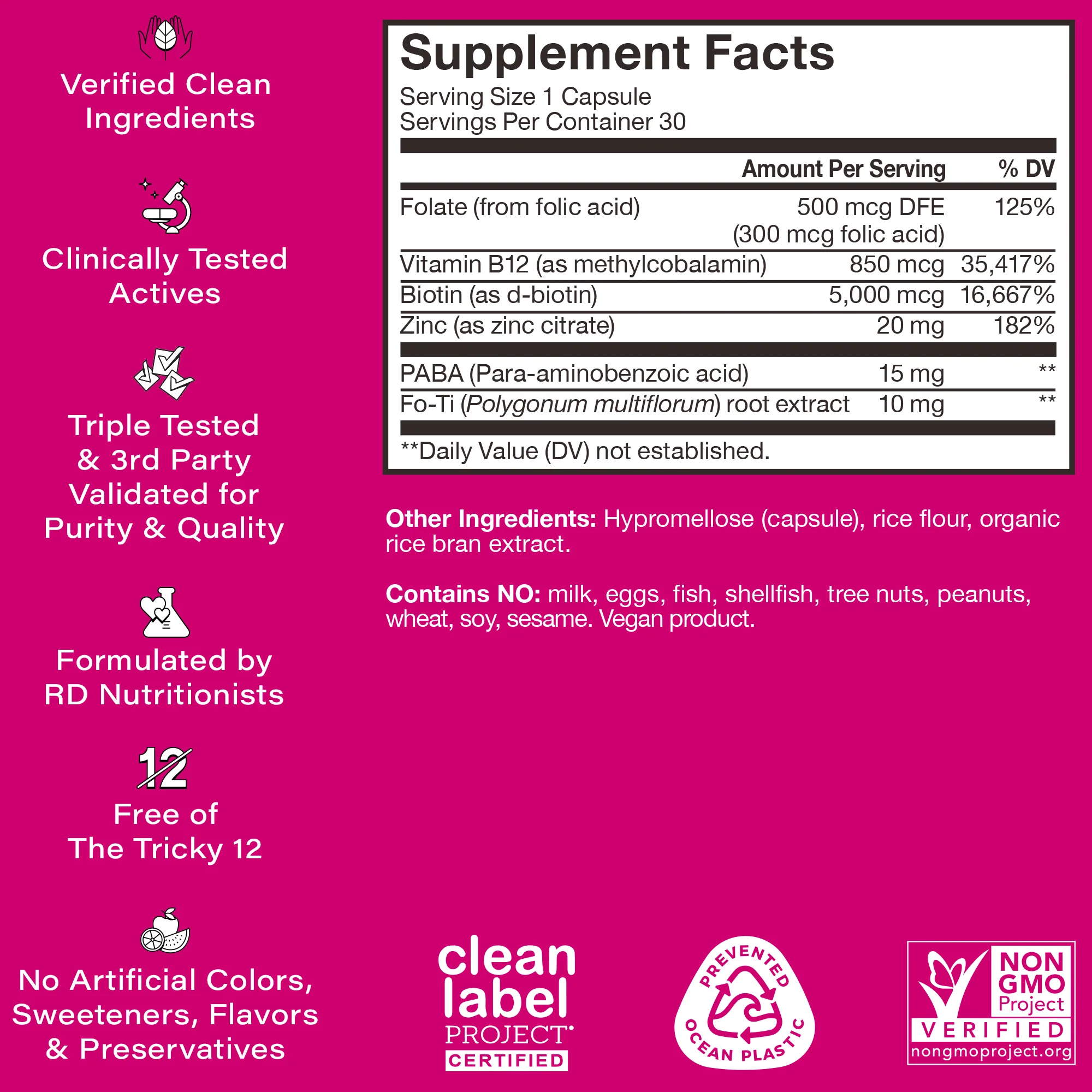 Hair Strong - Capsules for Growth with Biotin, Fo-Ti, & Paba - Image 3
