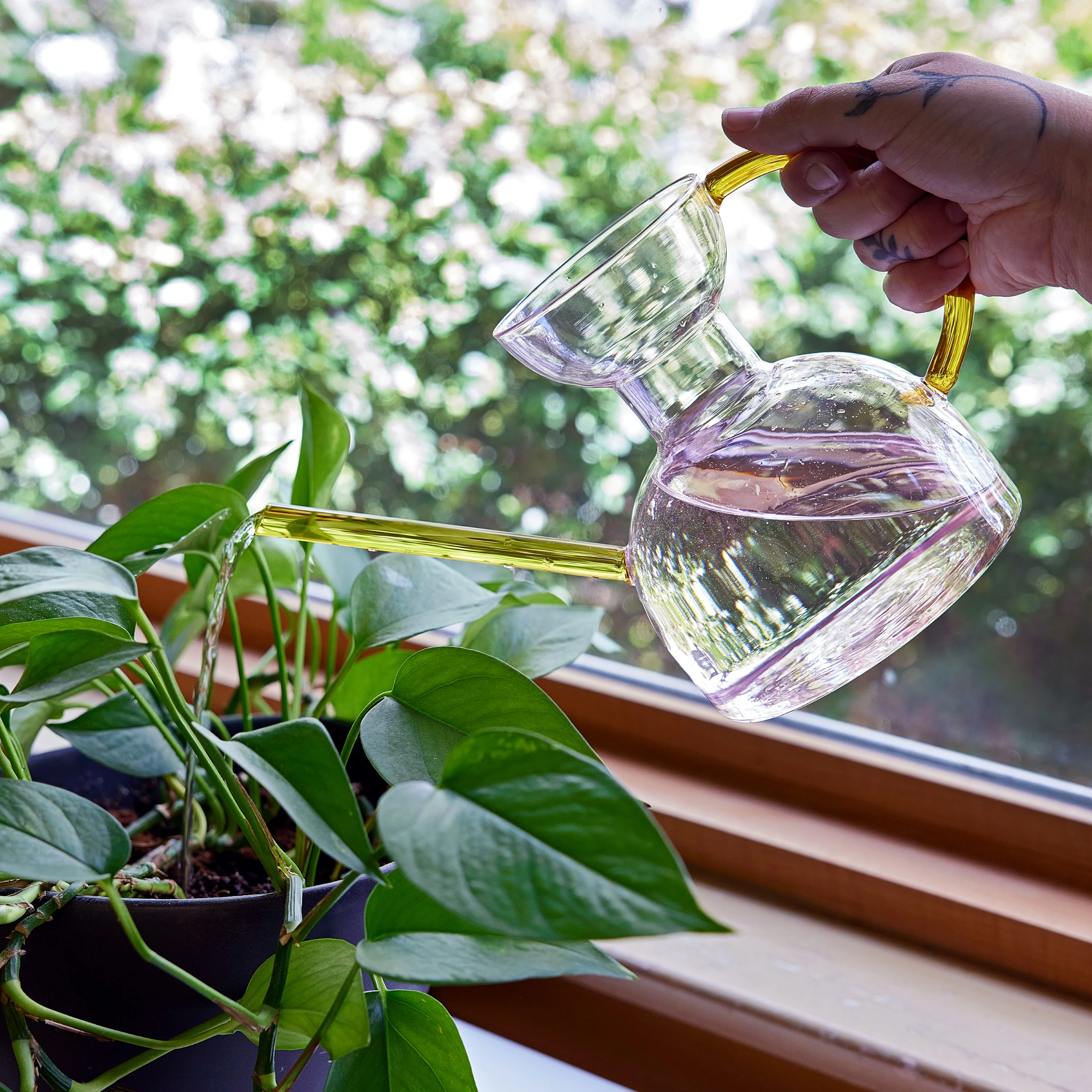 Handcrafted Borosilicate Glass Watering Can - Image 3