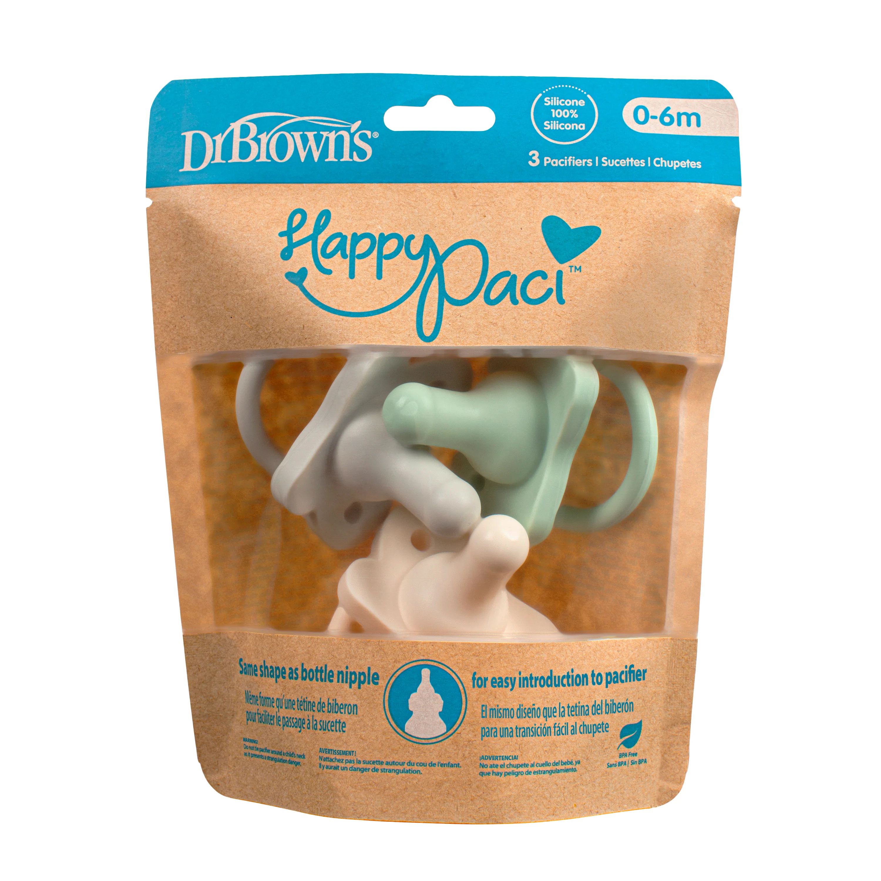 HappyPaci, 100% Silicone Pacifier, 0-6 Months - Image 3