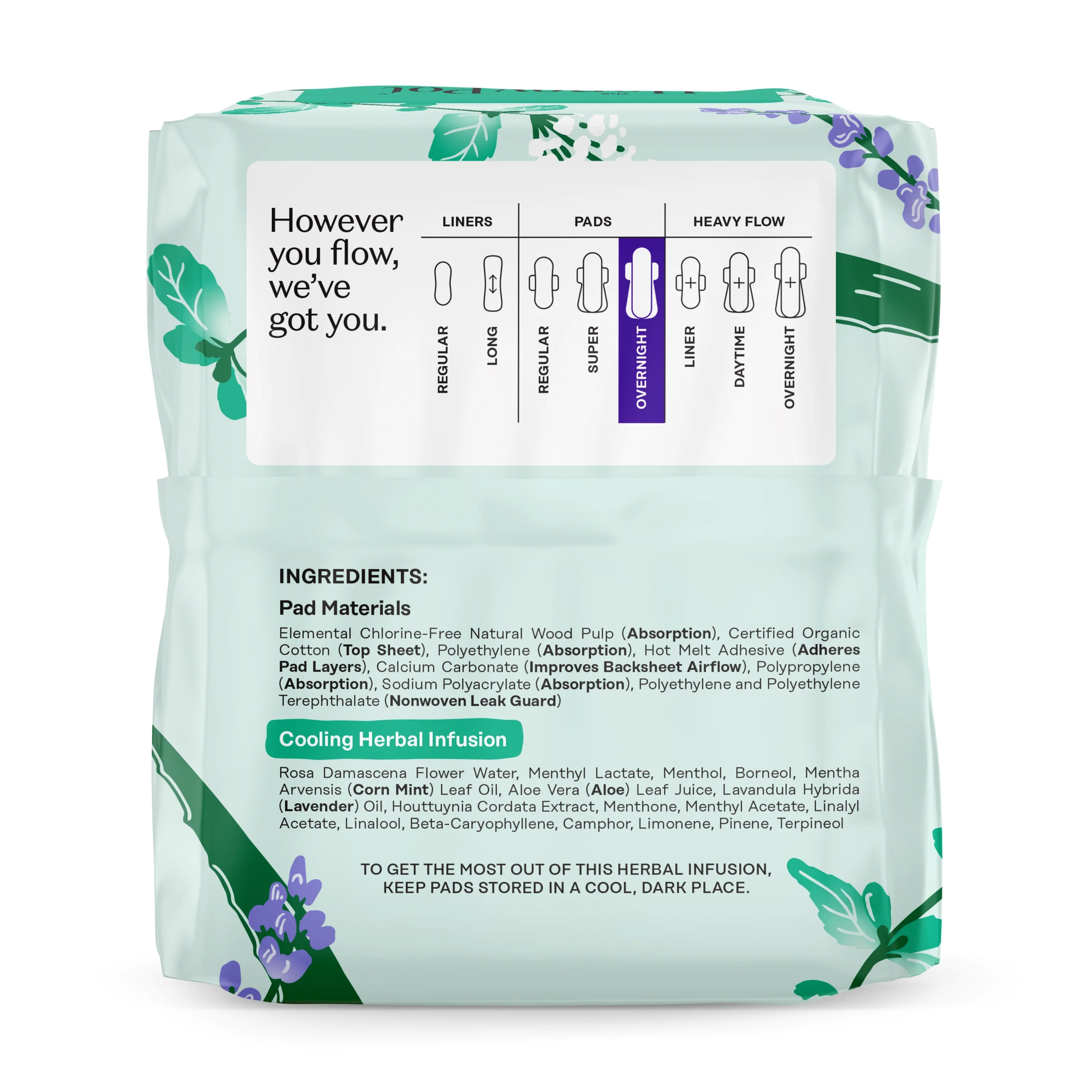 100% Organic Cotton Cover Overnight Menstrual Pads - Herbal-Infused - Image 10