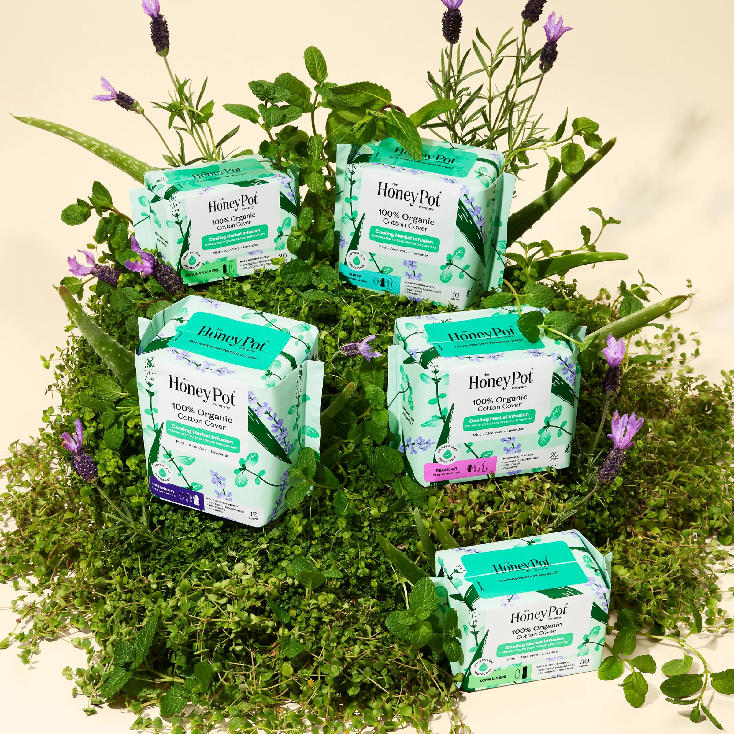 100% Organic Cotton Cover Overnight Menstrual Pads - Herbal-Infused - Image 5