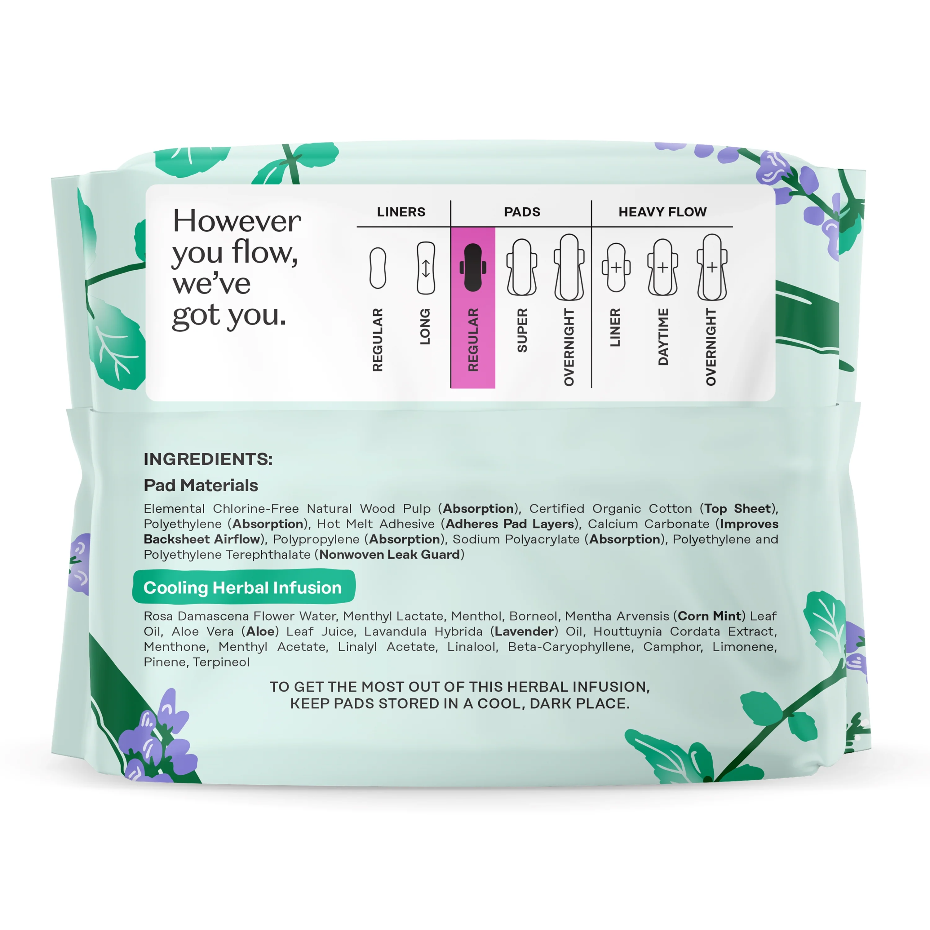 100% Organic Cotton Cover Regular Menstrual Pads - Herbal-Infused - Image 10