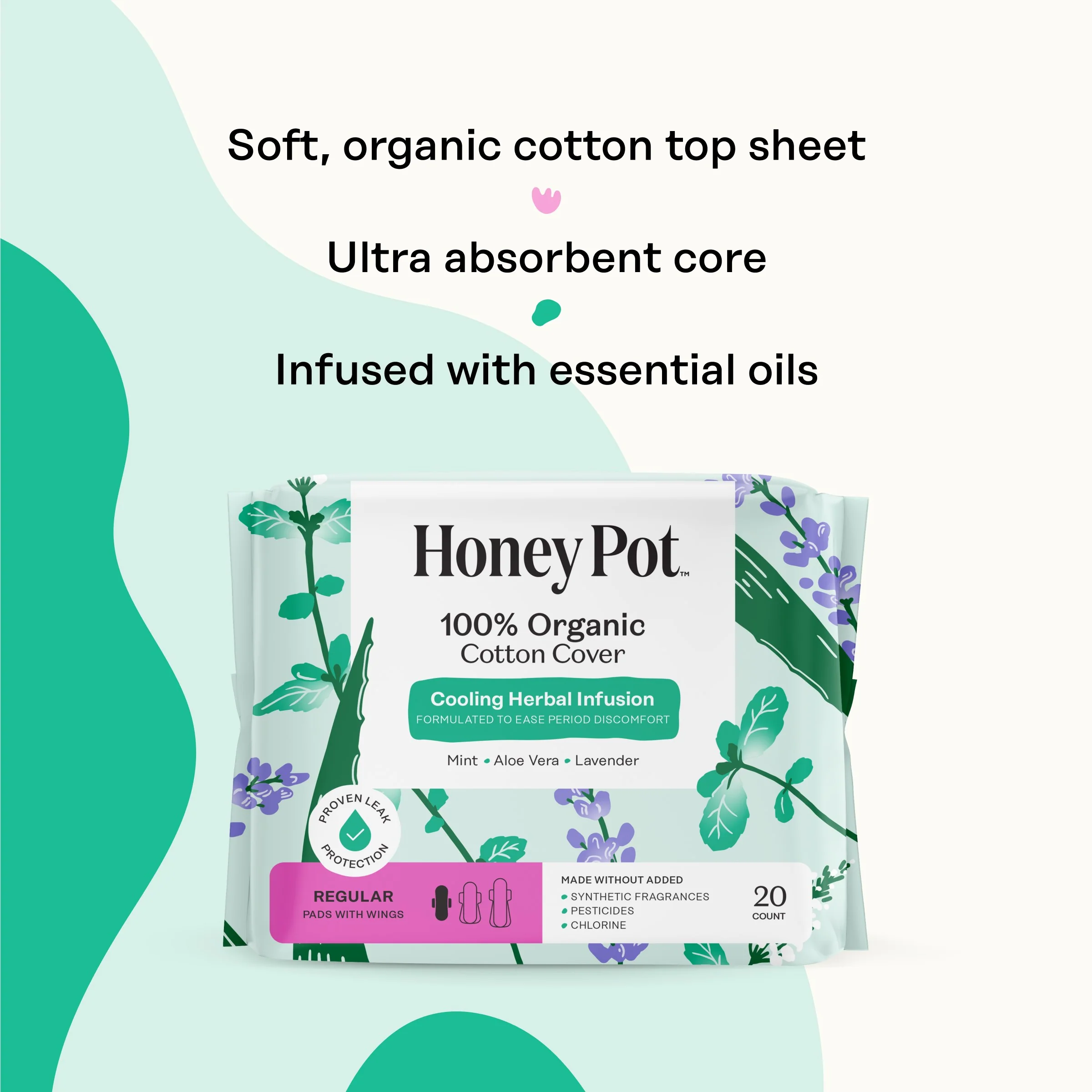 100% Organic Cotton Cover Regular Menstrual Pads - Herbal-Infused - Image 3