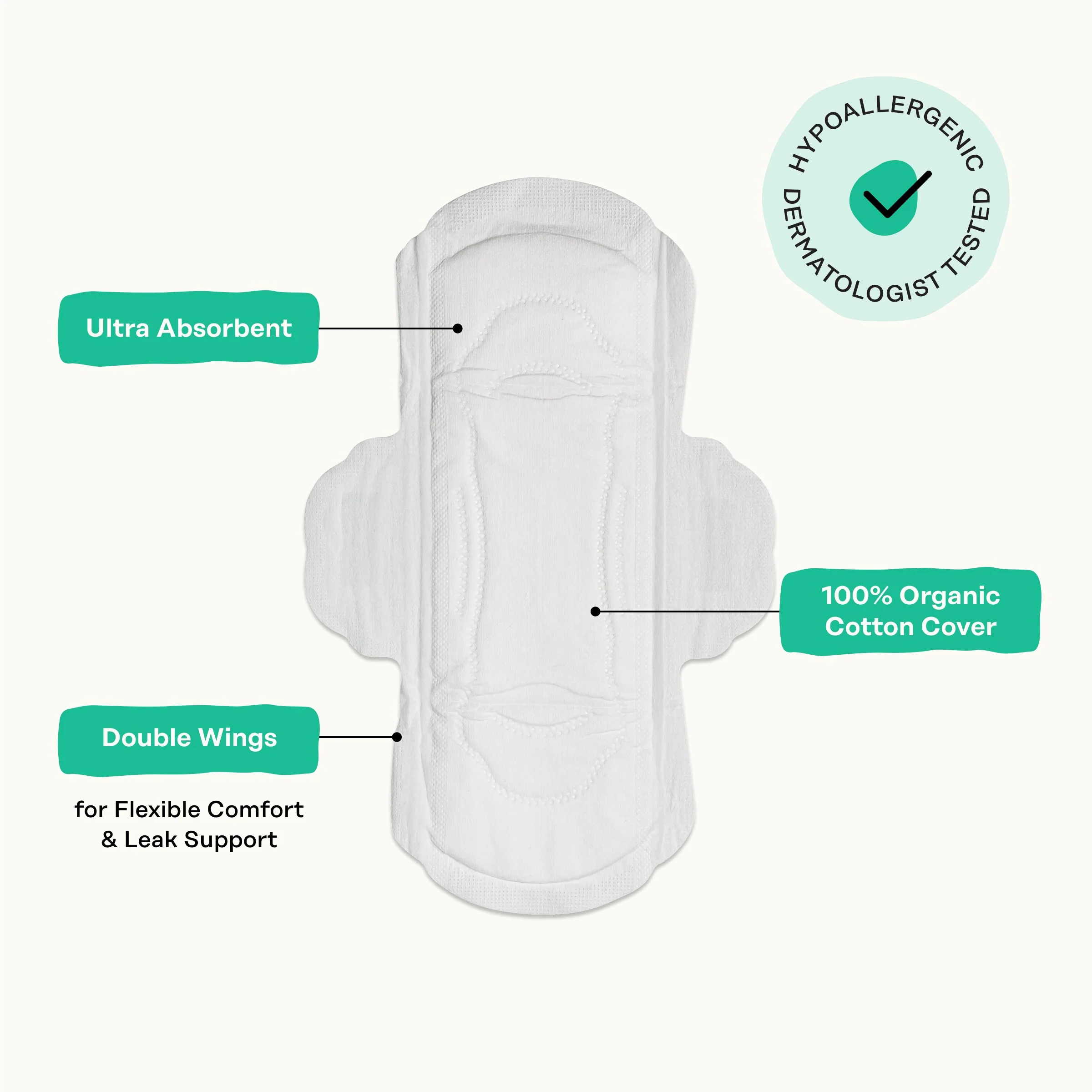 100% Organic Cotton Cover Regular Menstrual Pads - Herbal-Infused - Image 7