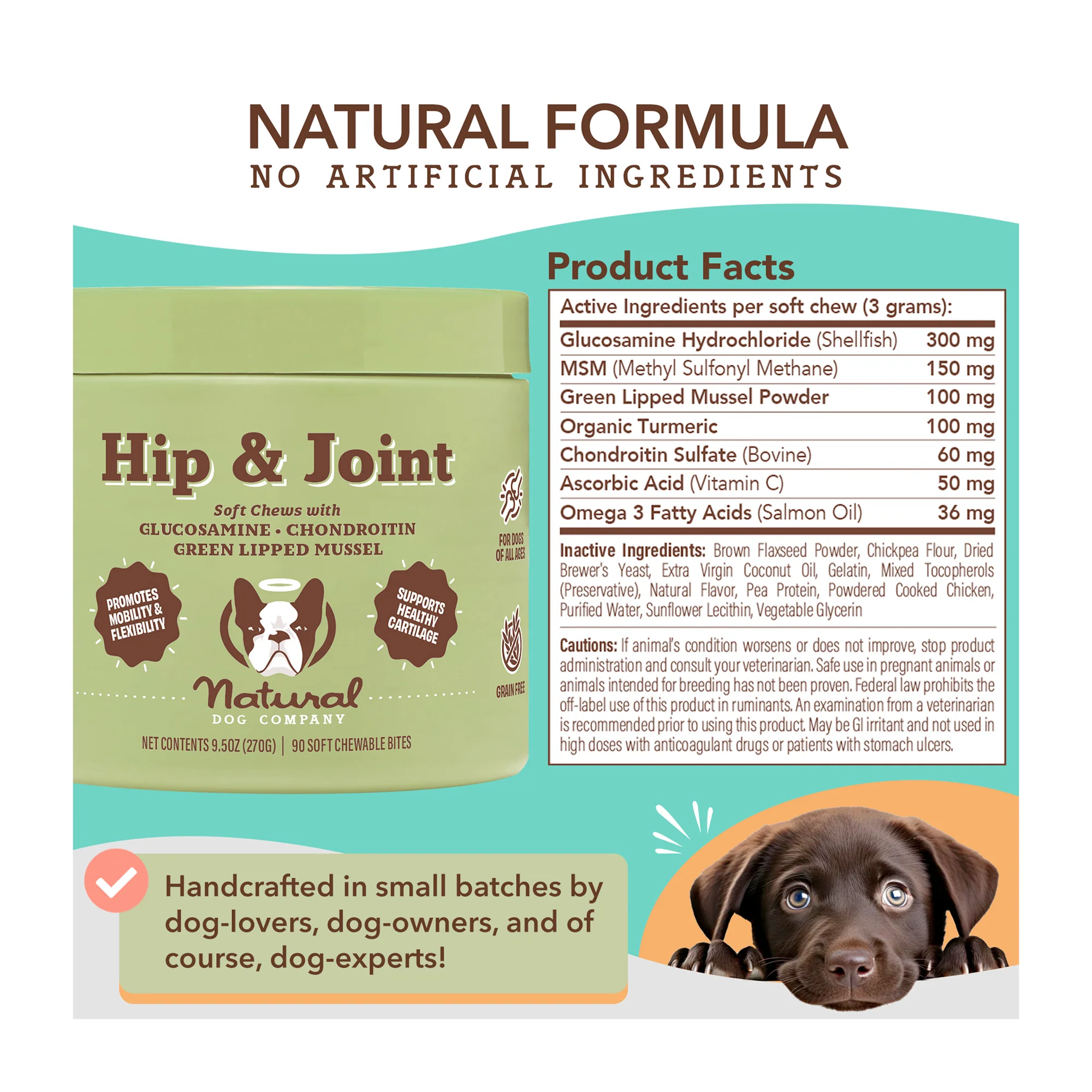 Hip & Joint Supplement for Dog, Soft Chews with Glucosamine & Chondroitin - Image 2