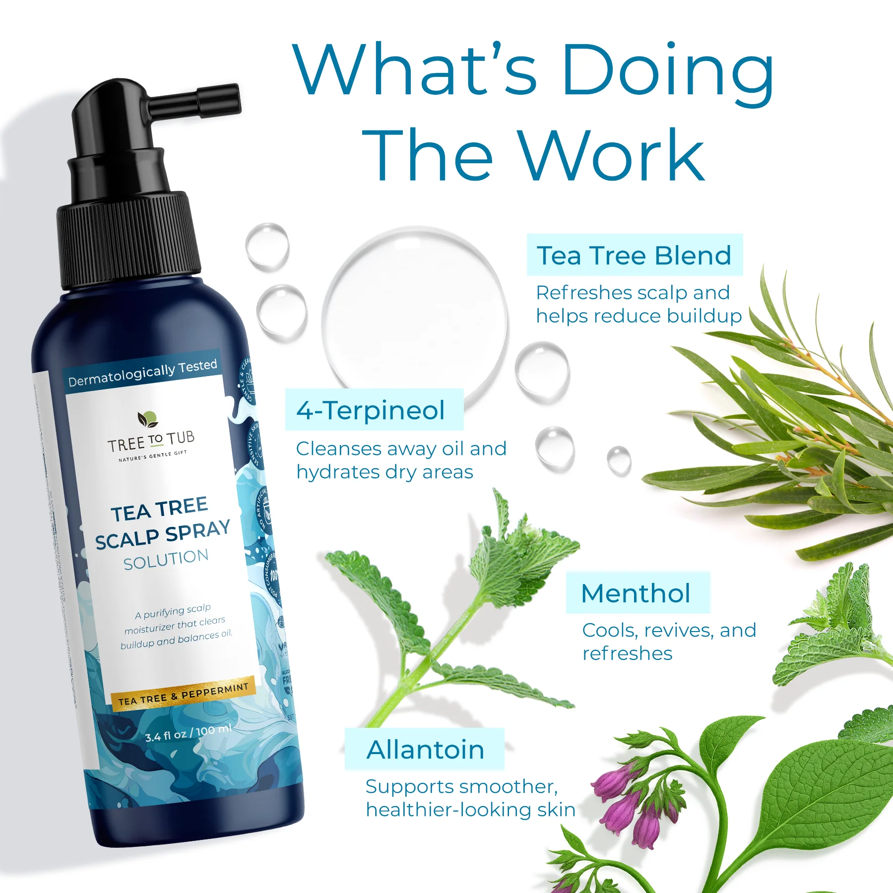 Tea Tree Scalp Spray, Calming Spray for Dry, Itchy or Flaky Scalp - Image 5