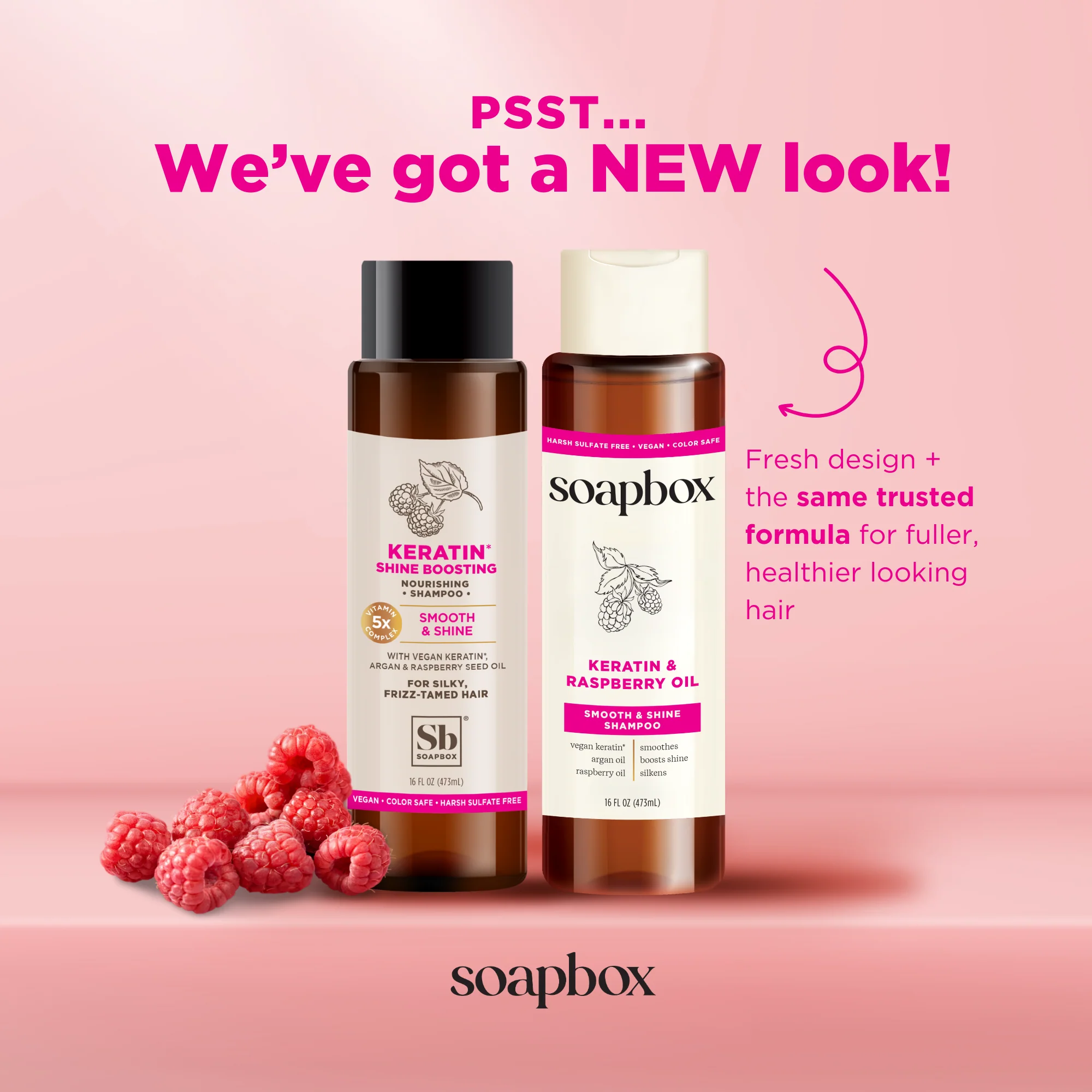 Vegan Keratin & Raspberry Seed Oil Smoothing Shampoo - Image 2