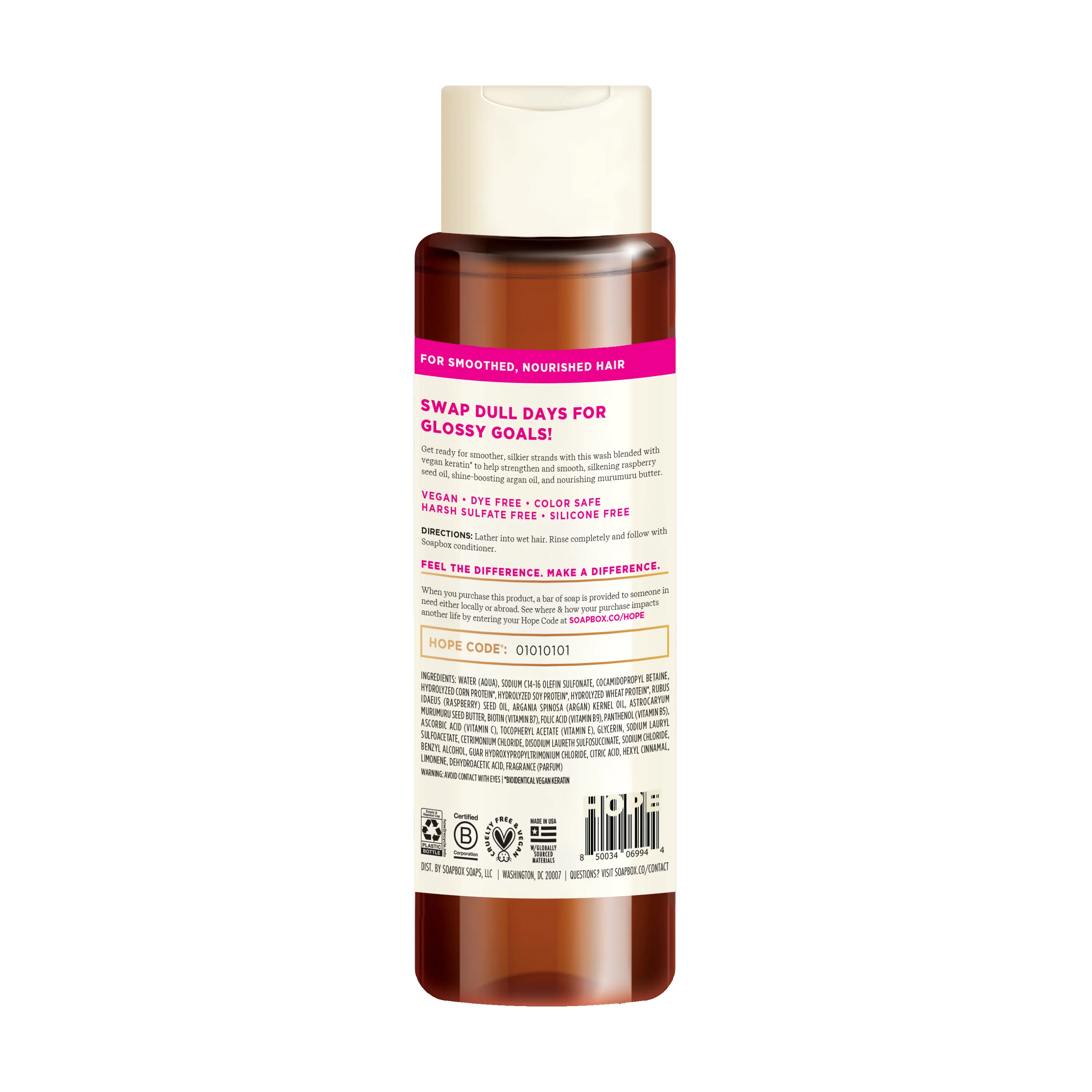Vegan Keratin & Raspberry Seed Oil Smoothing Shampoo - Image 7