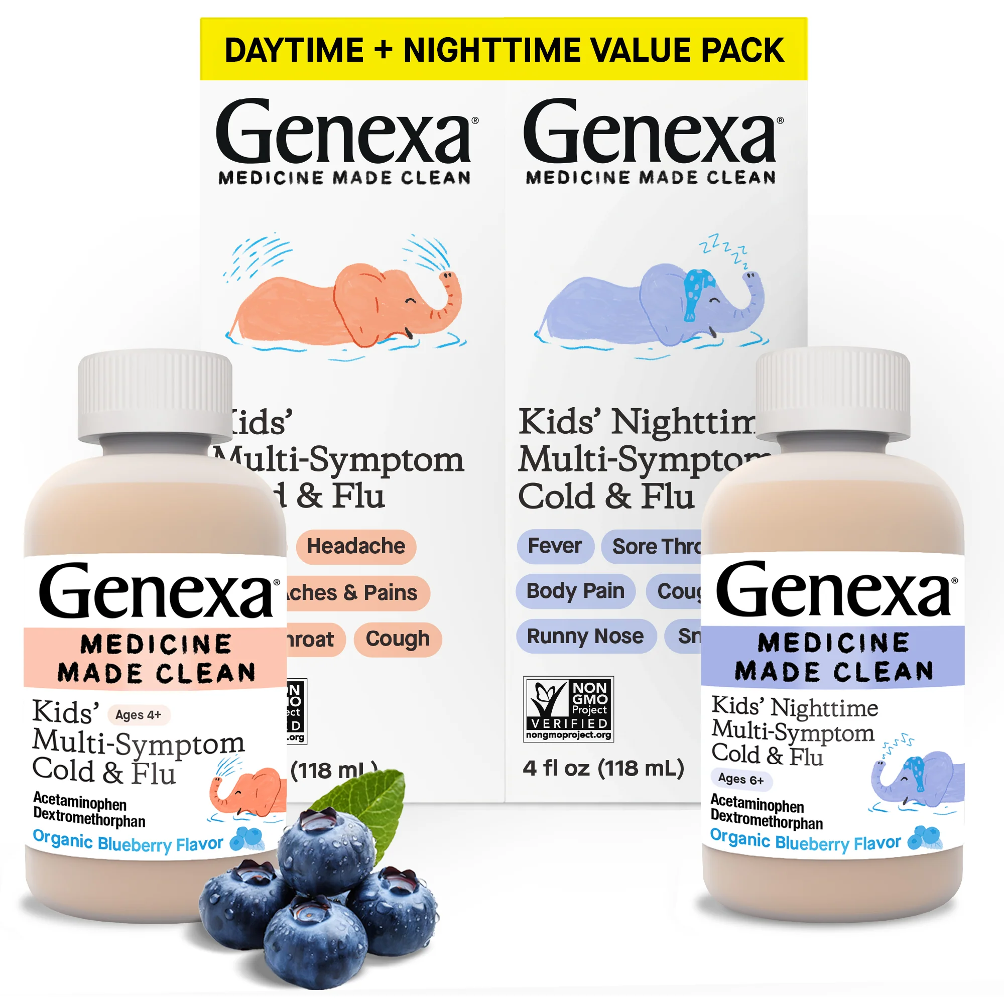 Kids' Daytime & Nighttime Multi-Symptom Combo Pack, Ages 6+