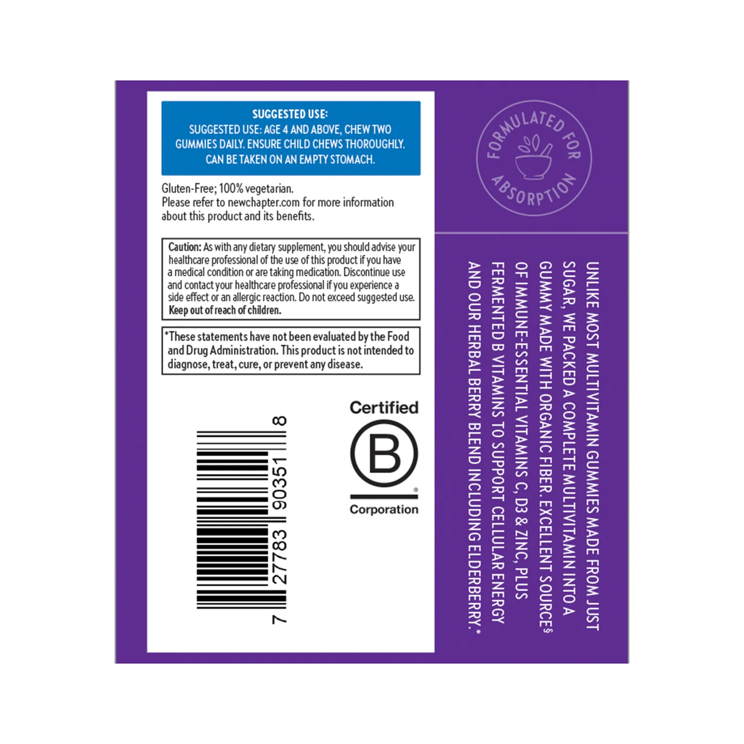 Kid's Multivitamin Gummies, Nutrient Packed & Less Sugar, Berry Citrus Flavored - Image 3