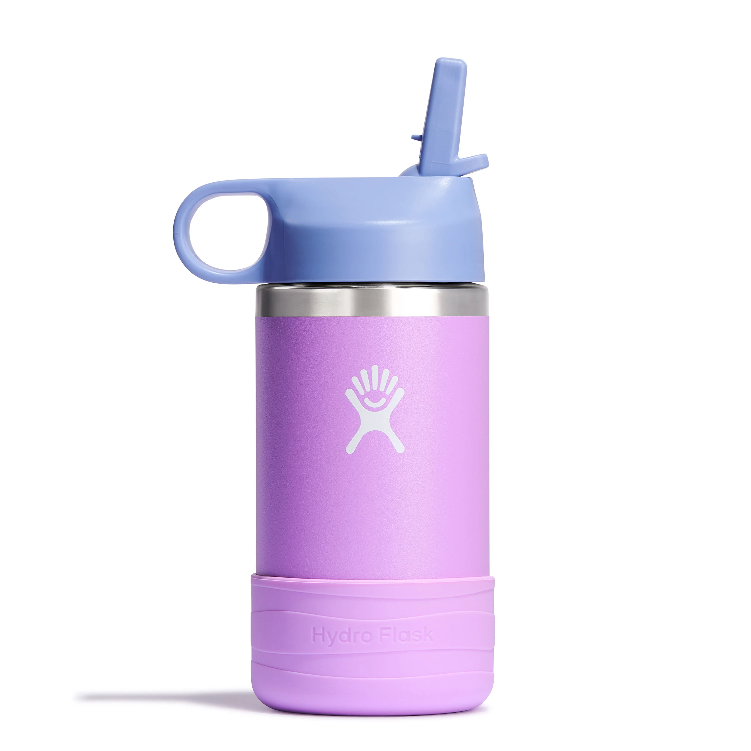 Kids Stainless Steel Wide Mouth Bottle with Straw Cap & Boot, 12 oz - Image 2