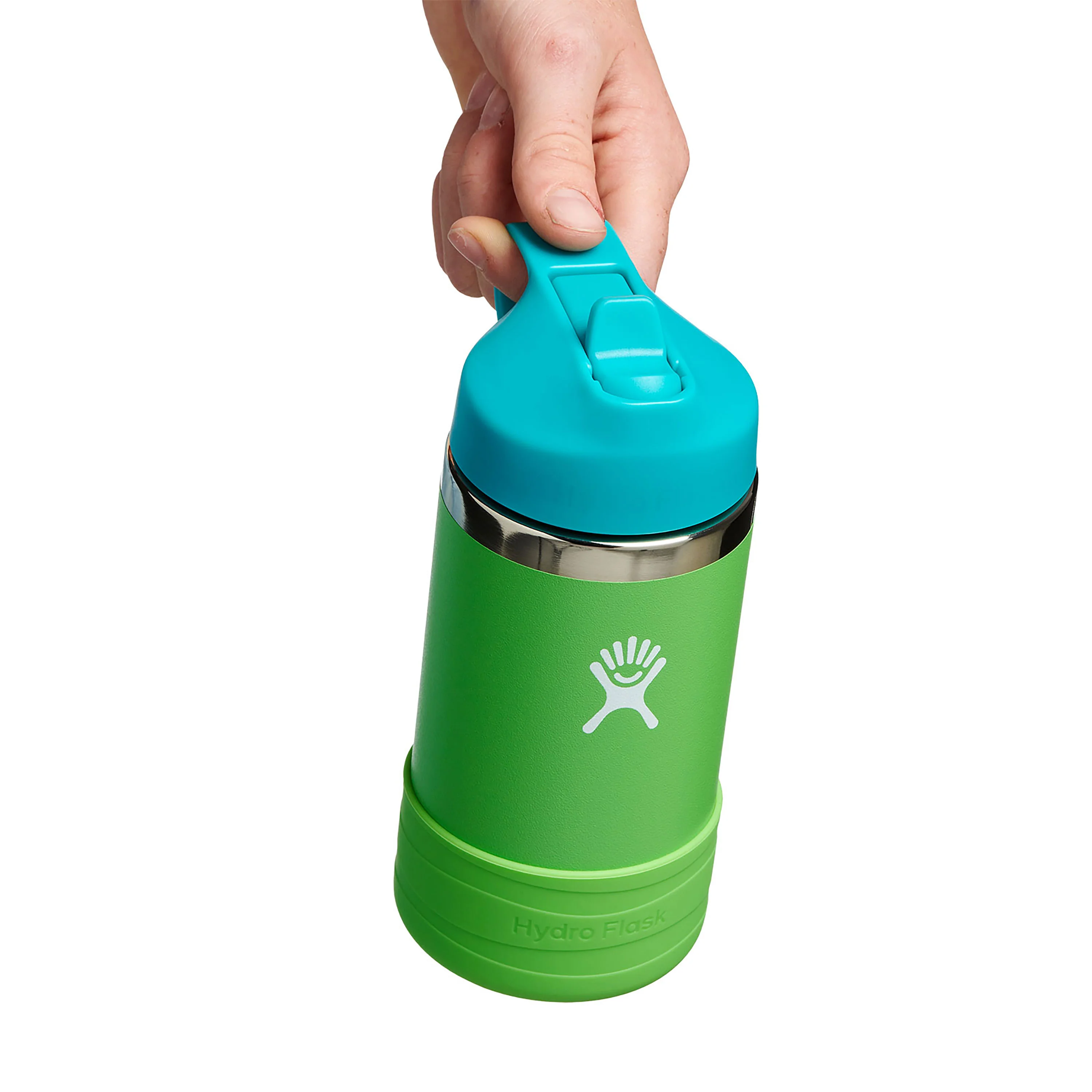 Kids Stainless Steel Wide Mouth Bottle with Straw Cap & Boot, 12 oz - Image 7