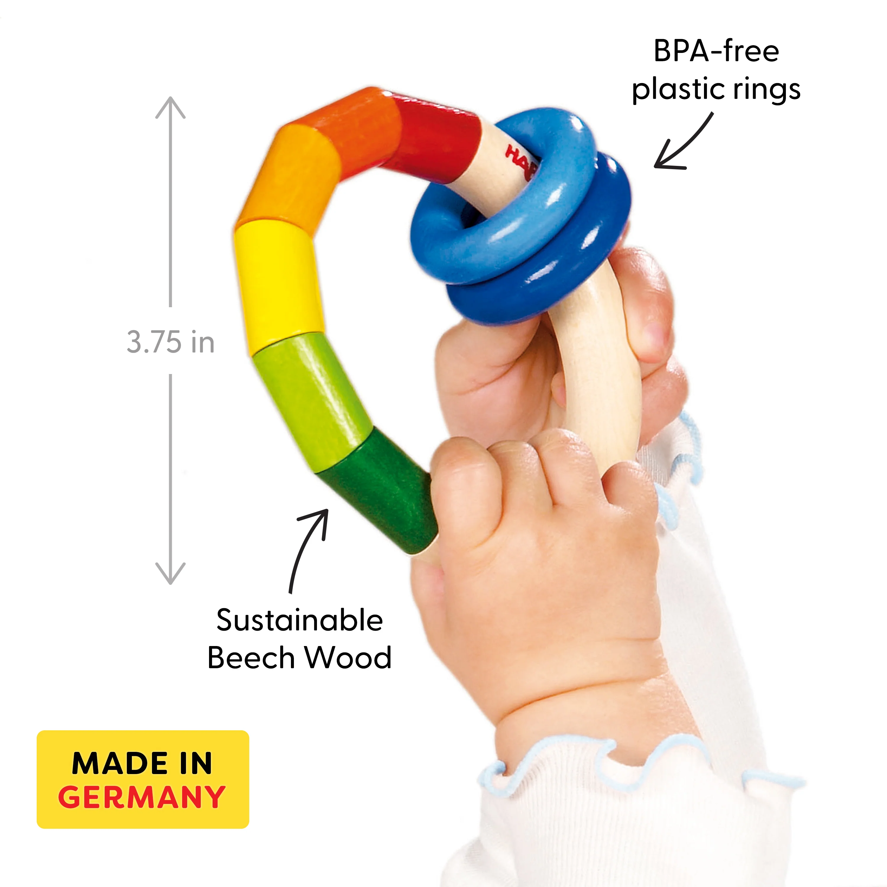 Kringelring Wooden Baby Rattle - Image 2