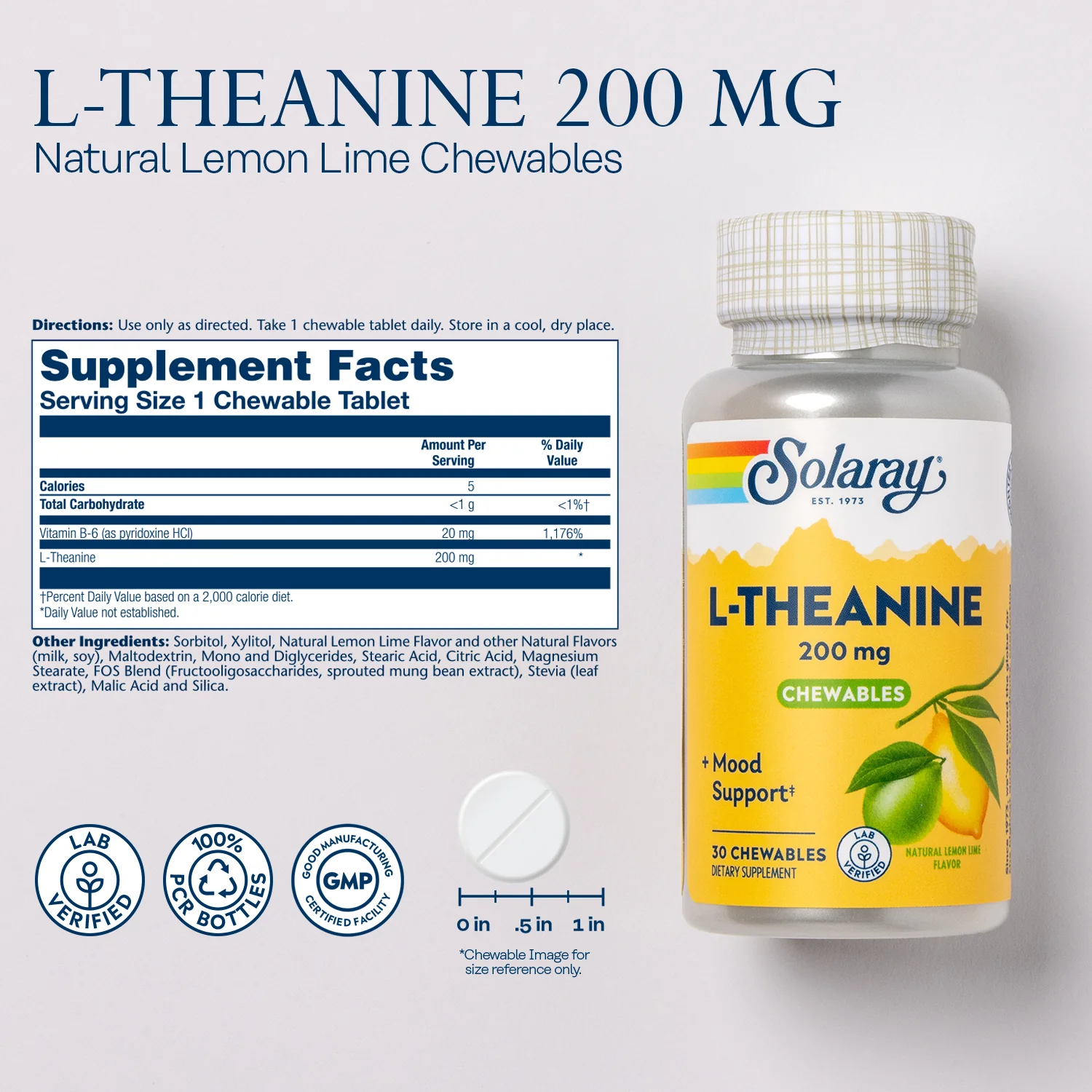 L-Theanine, 200 mg - Image 3
