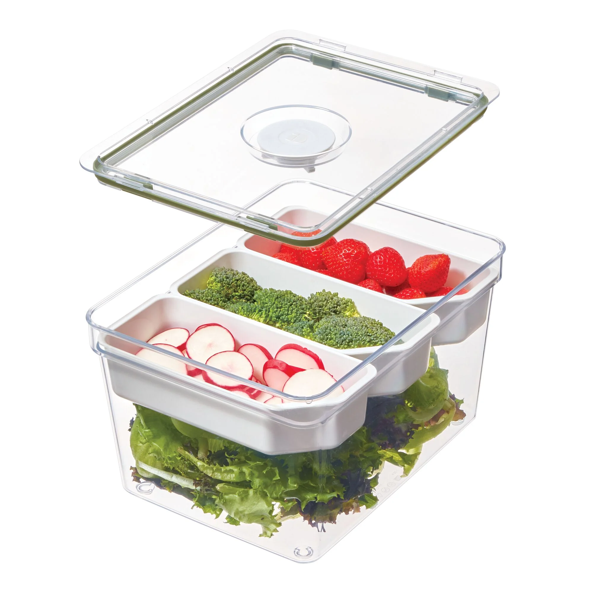 Large Produce Bin with 3 Dividers made with Recycled Plastic - Image 3
