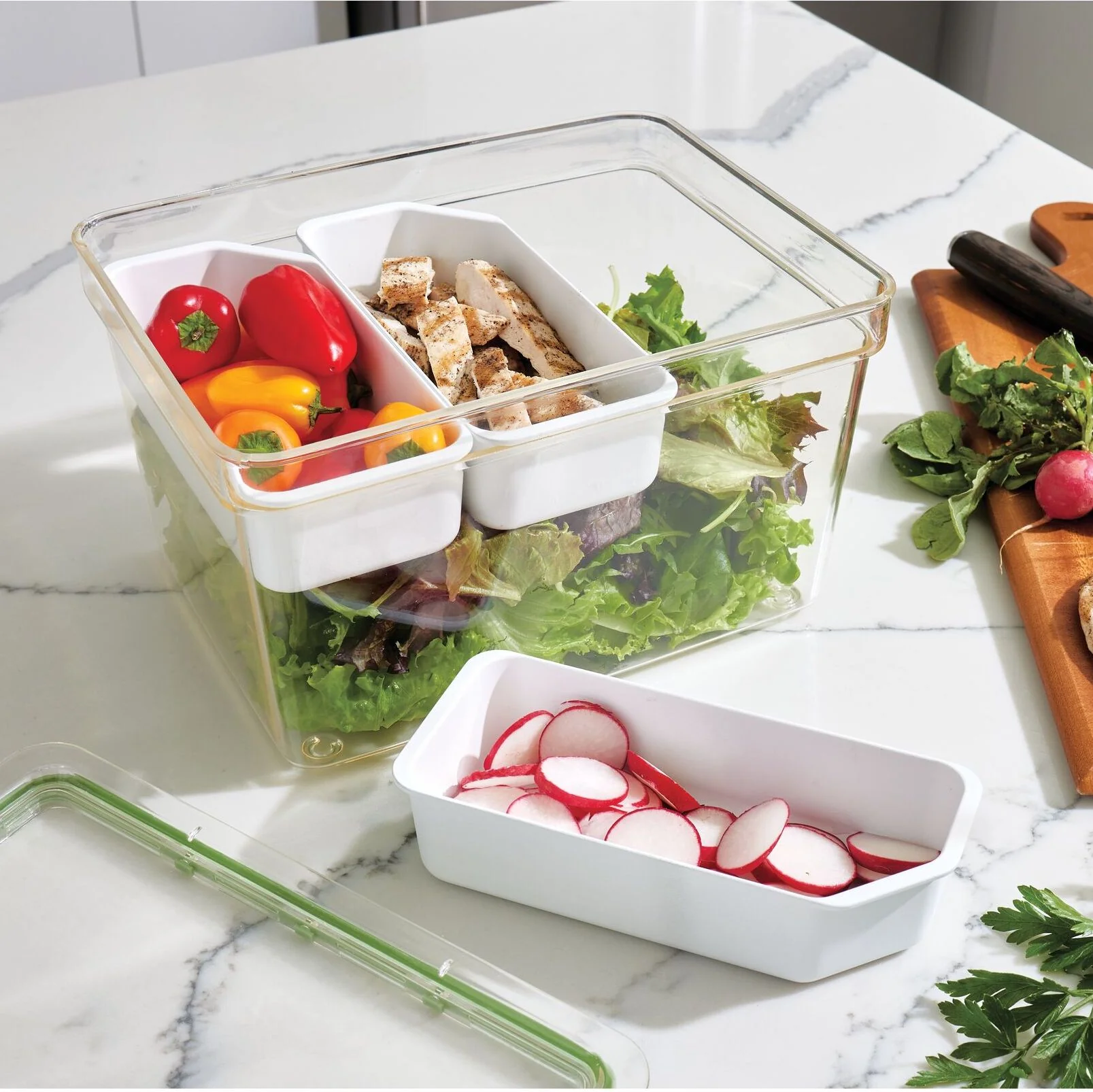 Large Produce Bin with 3 Dividers made with Recycled Plastic - Image 5