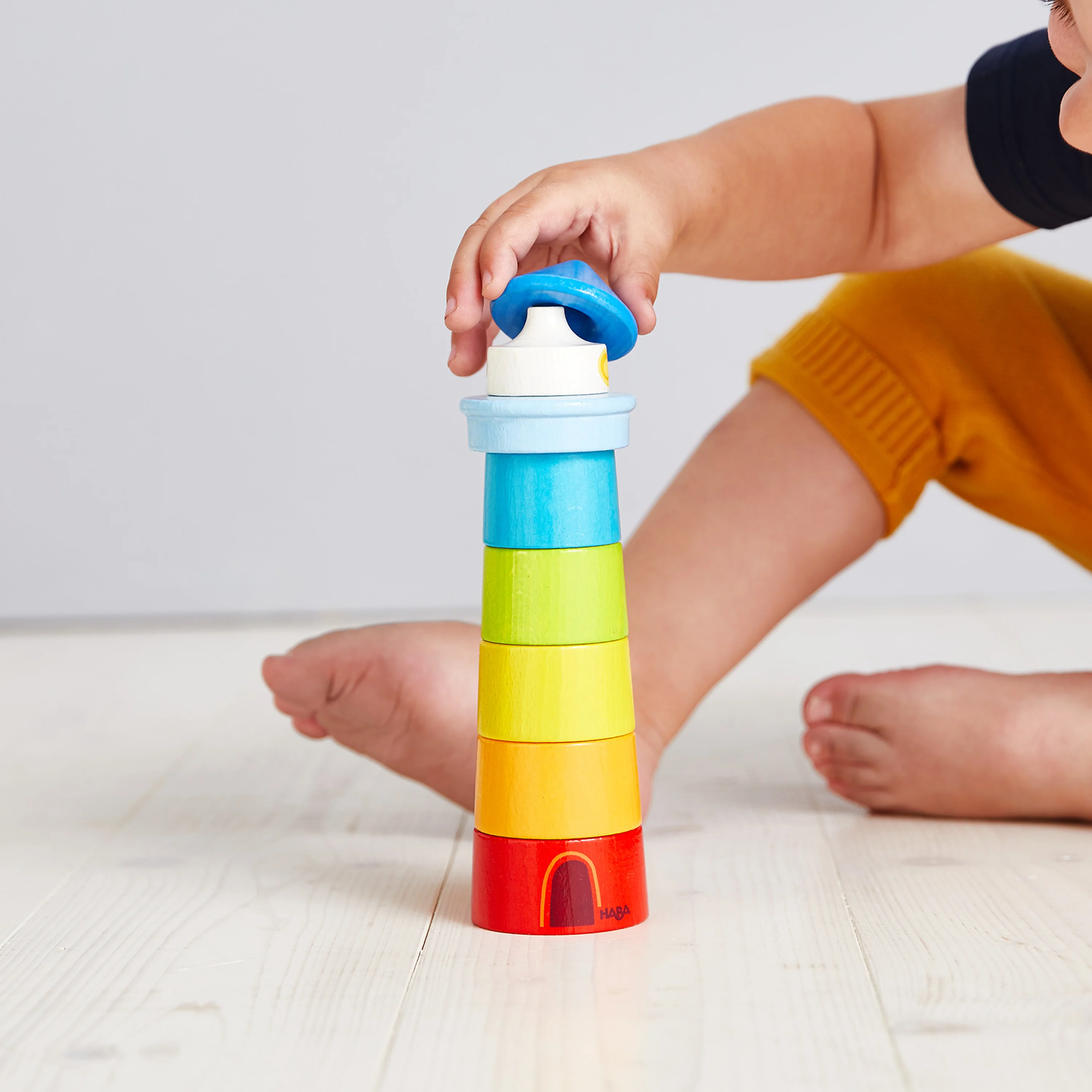 Lighthouse Wooden Rainbow Stacker made from sustainably sourced wood - Image 5