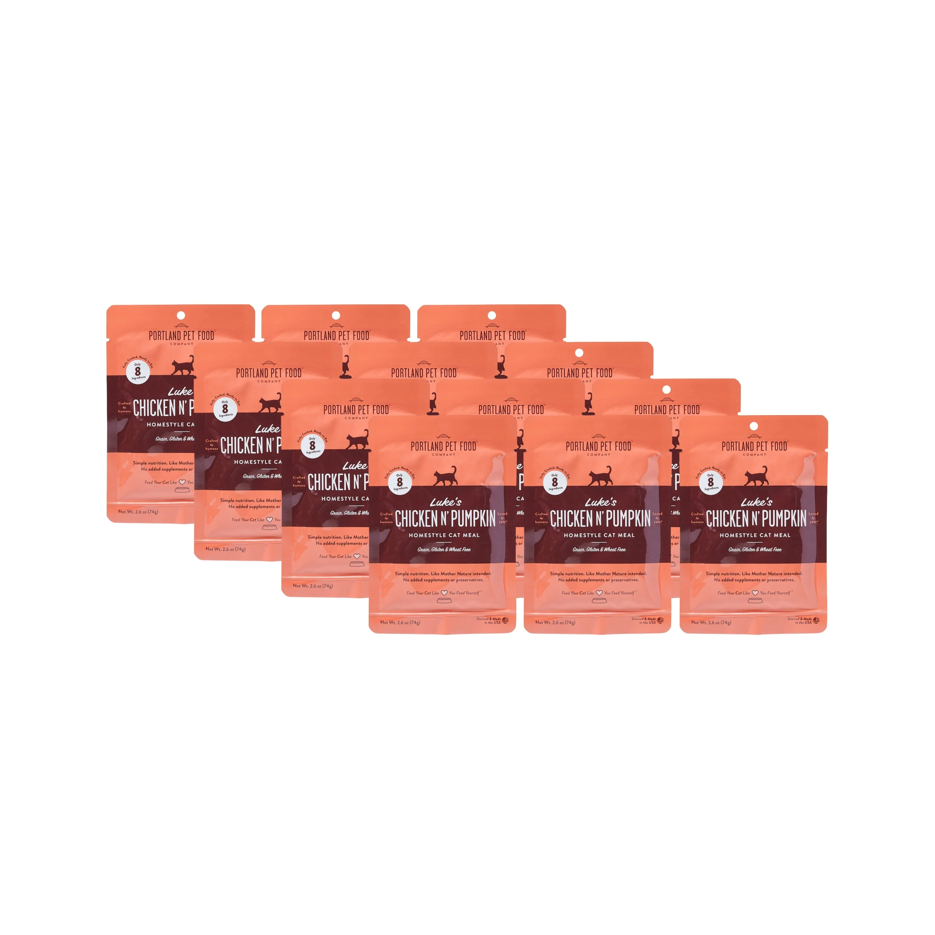 Luke's Chicken N' Pumpkin Homestyle Wet Puree Cat Food Meal, Human-Grade, Grain-Free, 2.6 oz Pouches - Image 3