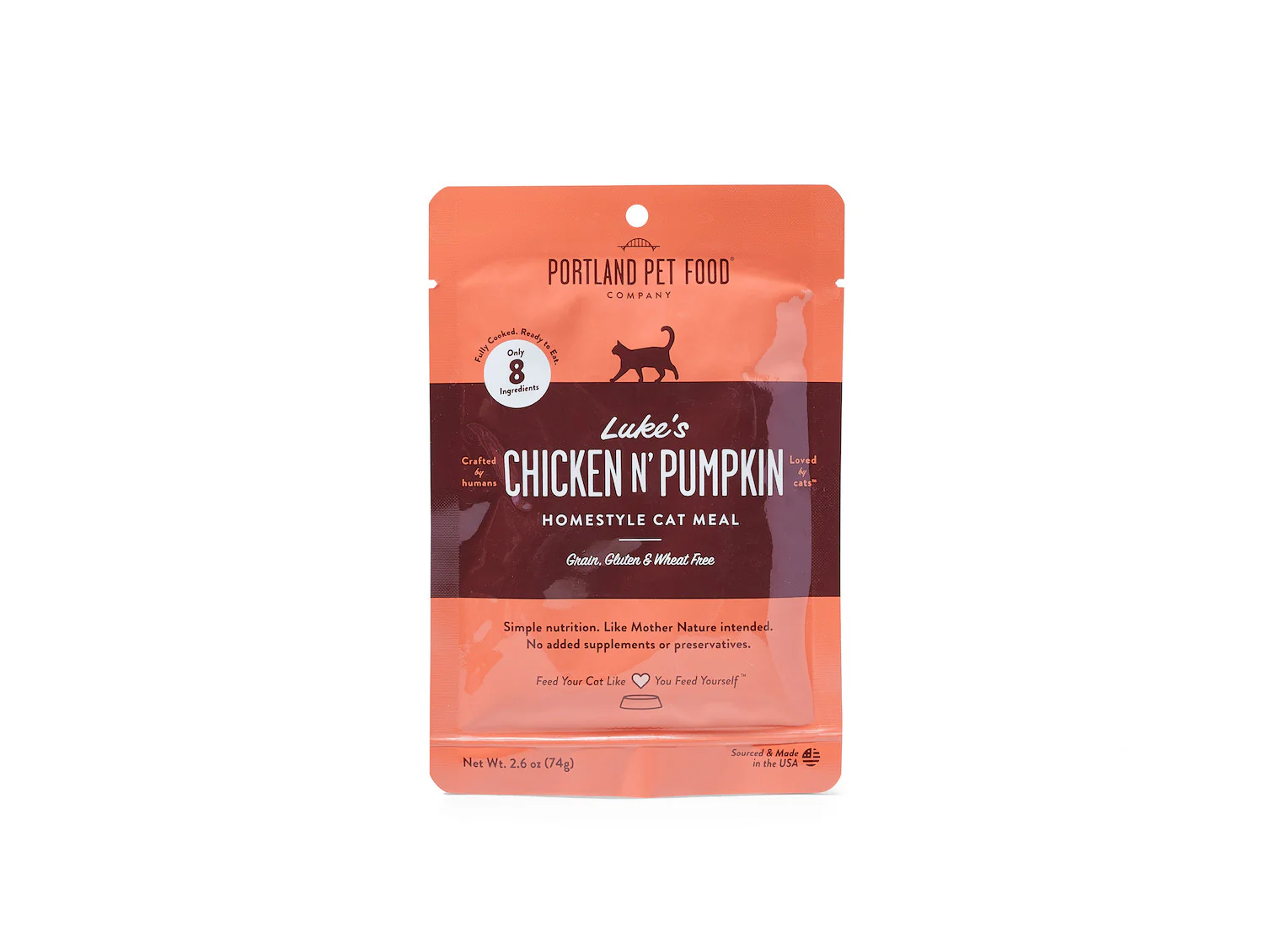 Luke's Chicken N' Pumpkin Human-Grade Cat Meal, Mixer or Meal Topper, 2.6 oz Pouch - Single - Image 4