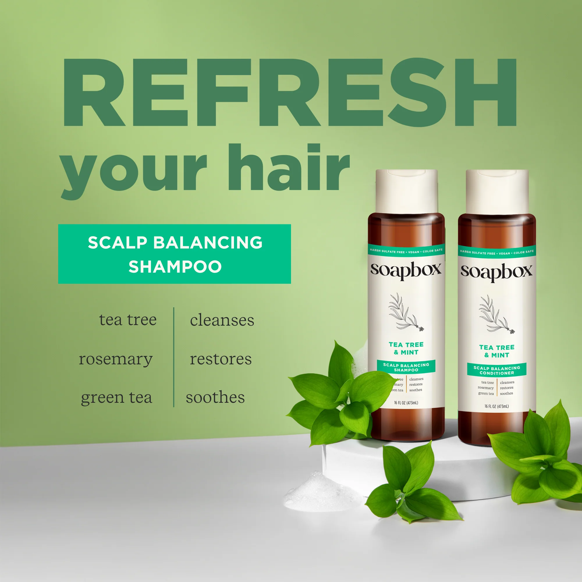 Tea Tree & Mint Scalp Balancing Shampoo - Image 3