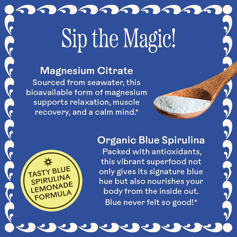 Magic Magnesium Citrate, Spirulina Blue Lemonade Powder Sachets - Image 6