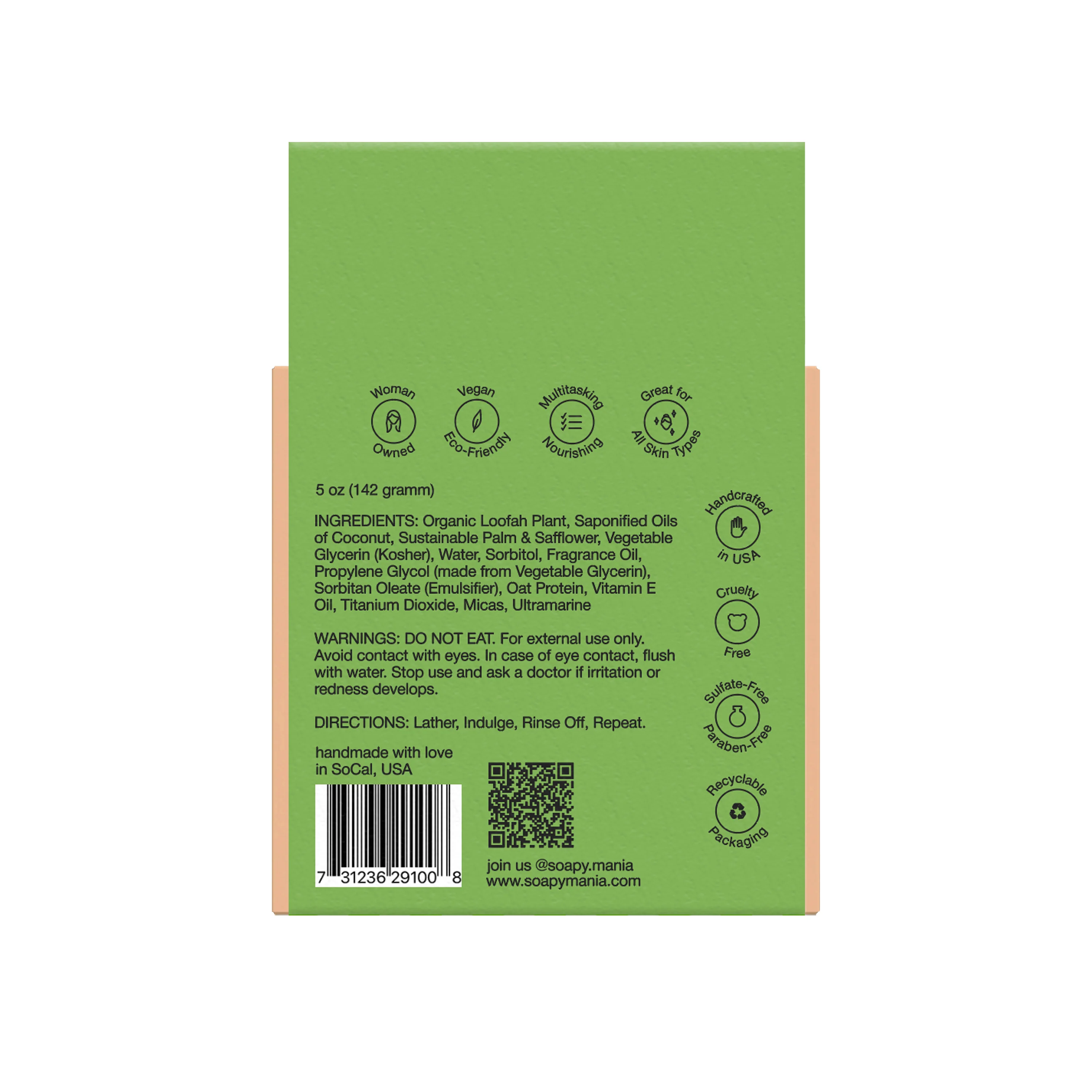 Green Juice Froth Exfoliating Loofah Bar Soap - Image 5