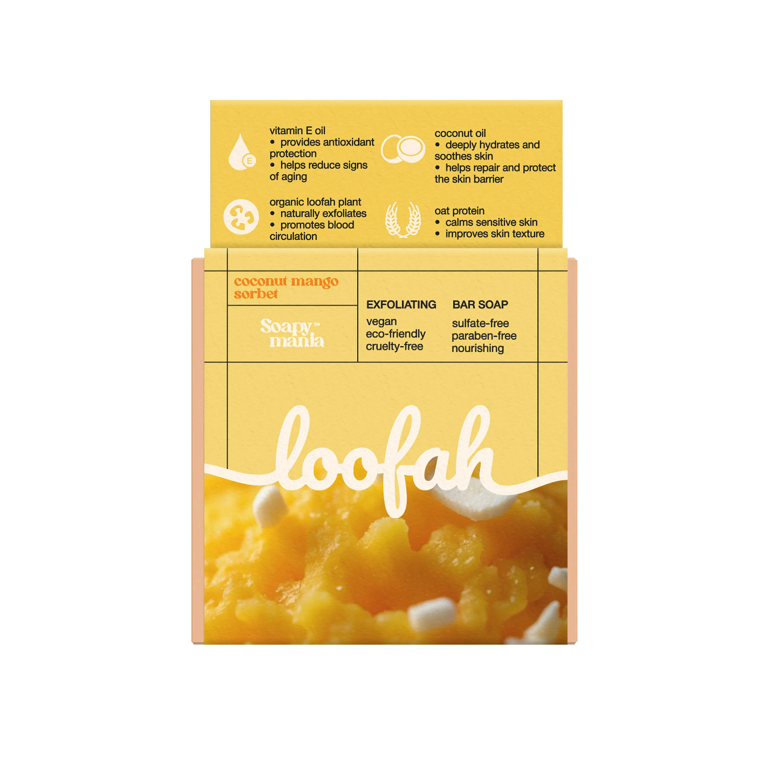 Mango Coconut Sorbet Exfoliating Loofah Bar Soap - Image 4