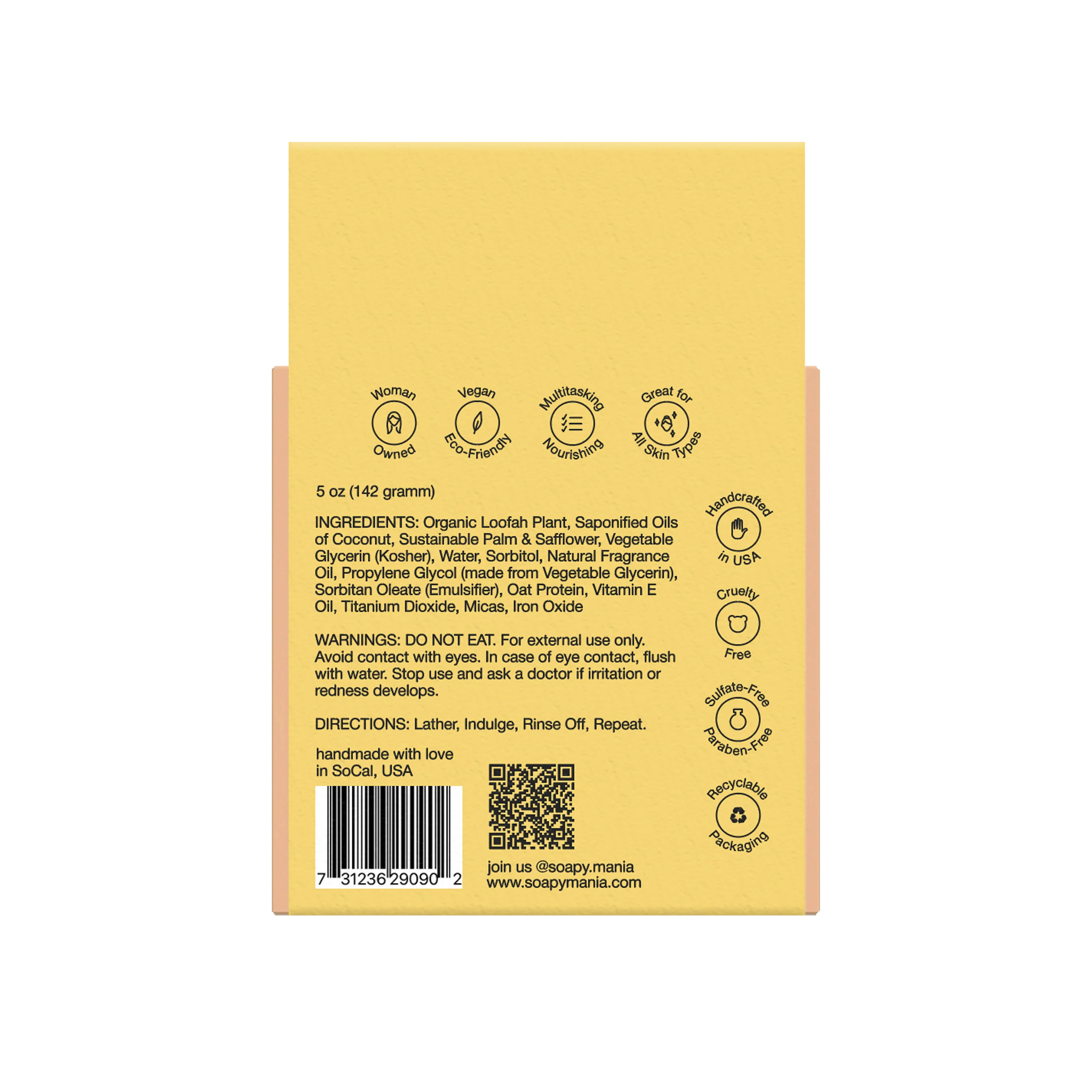 Mango Coconut Sorbet Exfoliating Loofah Bar Soap - Image 5