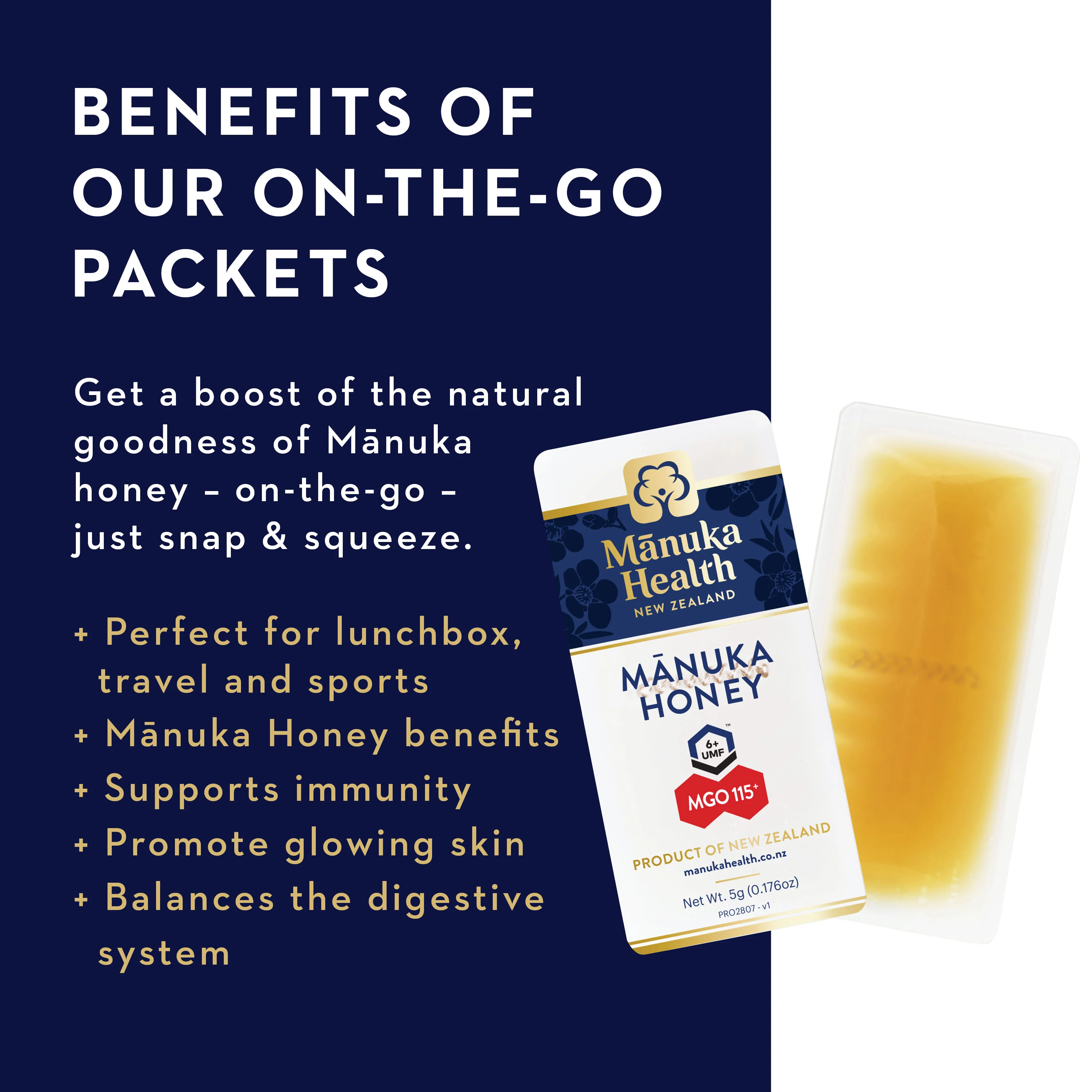 Manuka Honey MGO 115+ On-the-Go Packets - Image 9
