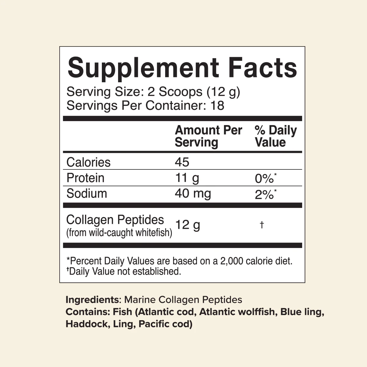 Marine Collagen Peptides Powder, Unflavored - Image 3