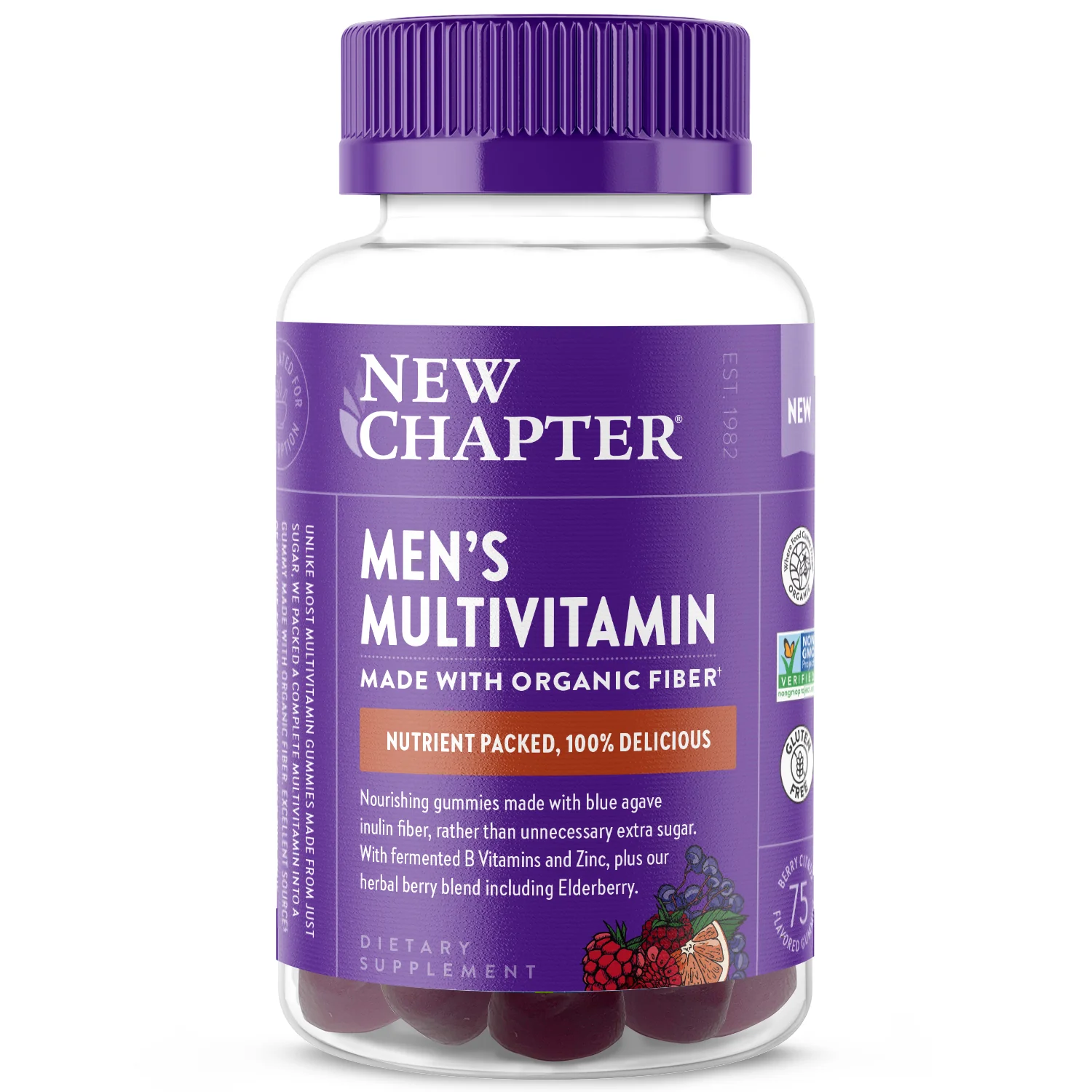 Men's Multivitamin Gummies, Nutrient Packed & Less Sugar, Berry Citrus Flavored
