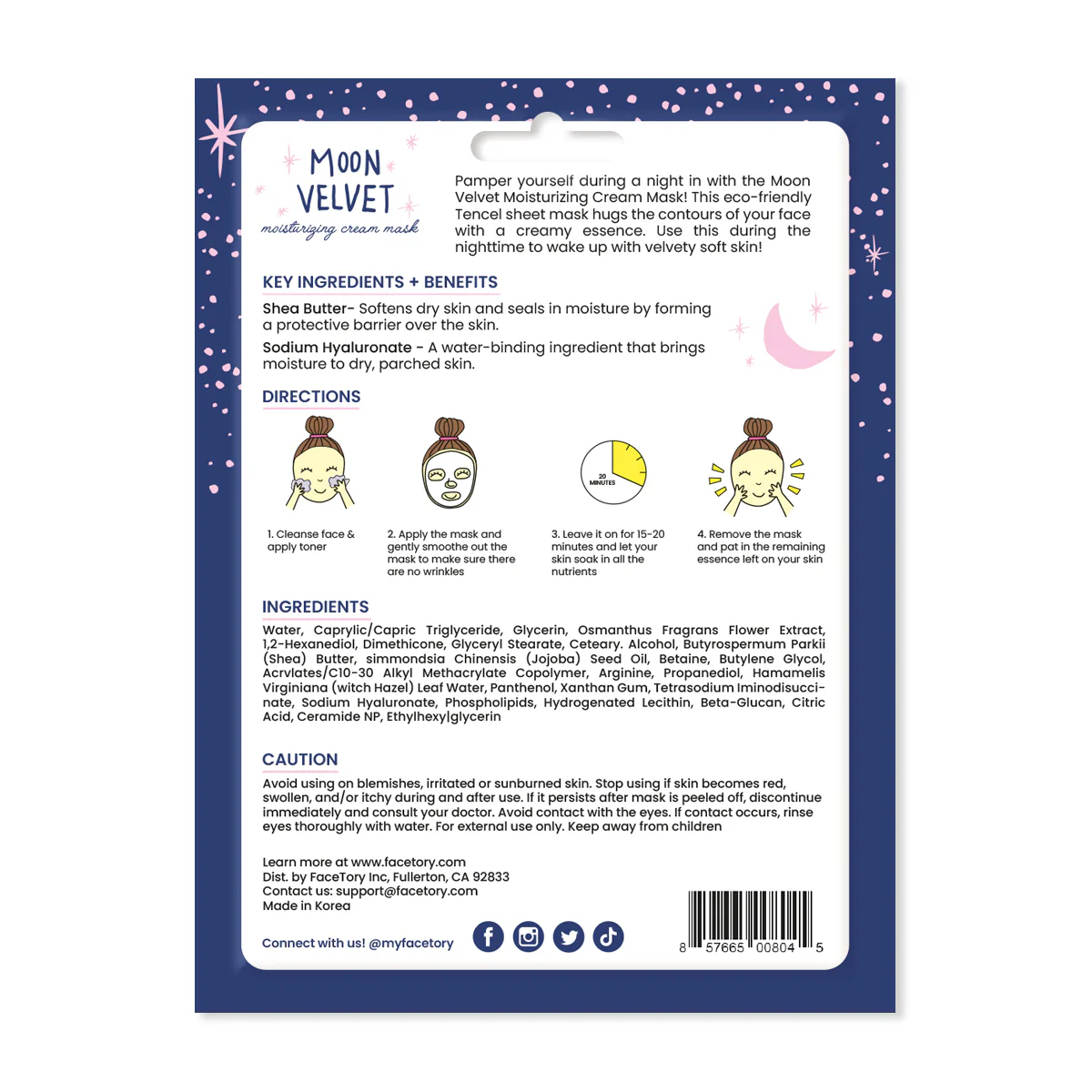 Moon Velvet MOISTURIZING Sheet Mask - Image 3