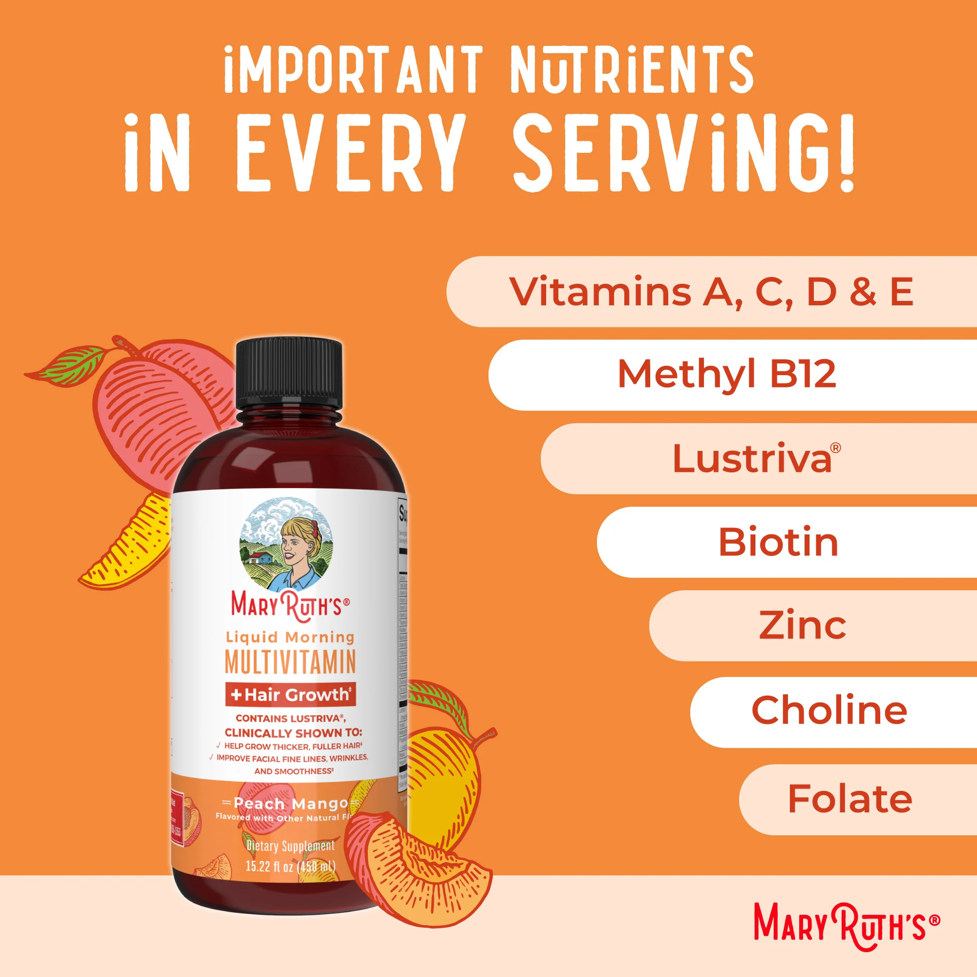 Morning Multivitamin +Hair Growth Liquid, 15.22 oz - Image 9