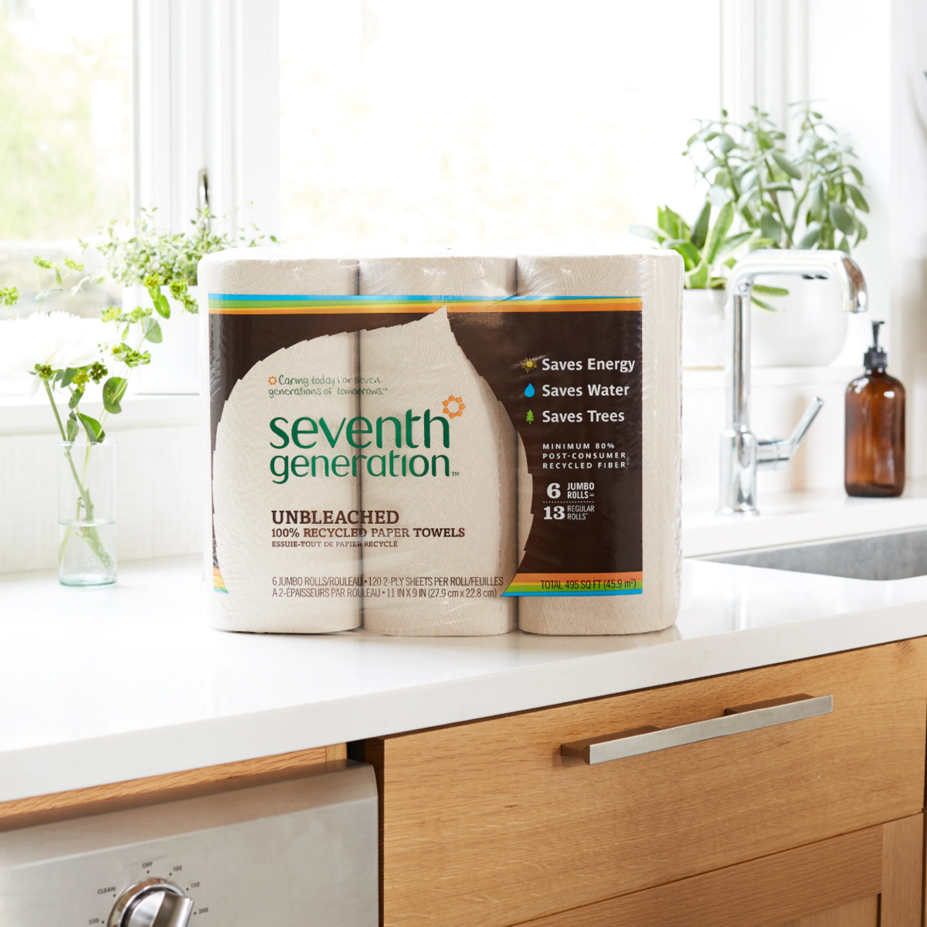 Unbleached Paper Towels (120 sheets per roll) - Image 3