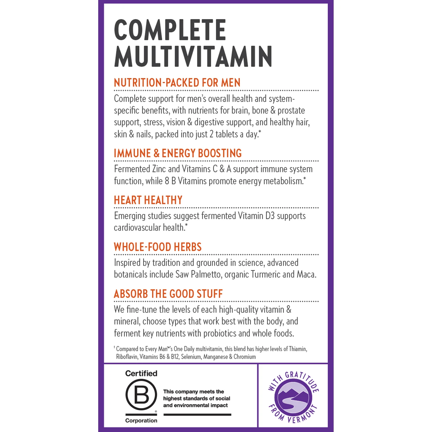 Men's Advanced Multivitamin for Stress, Brain, Immune, Heart & Energy Support - Image 4