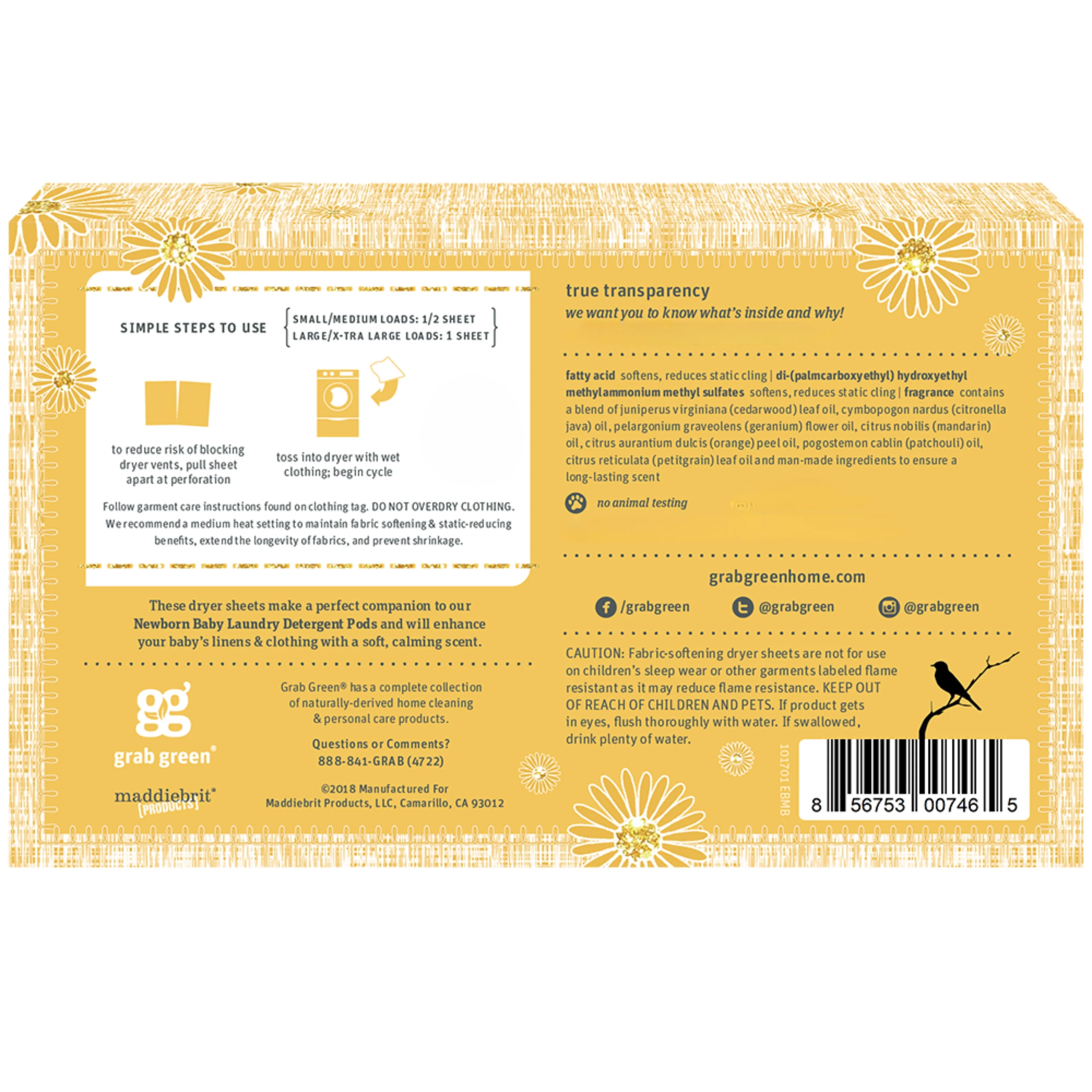 Newborn Baby Dryer Sheets - Chamomile - Image 3