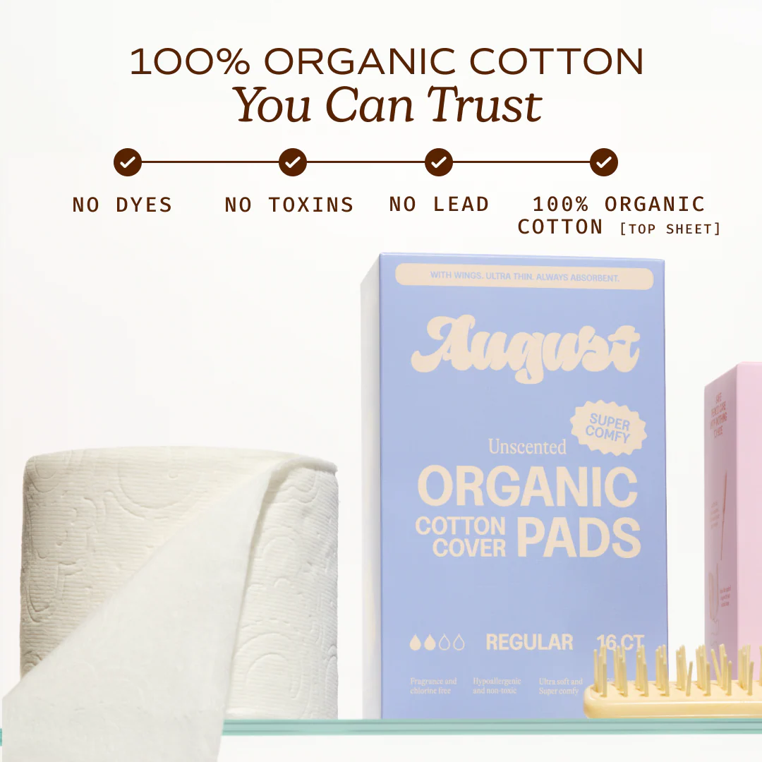 Period Pads with Wings – 100% Organic Cotton, Unscented - Image 3