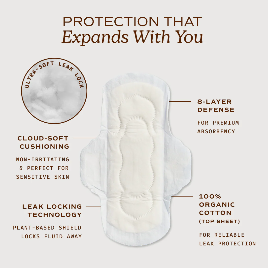 Period Pads with Wings – 100% Organic Cotton, Unscented - Image 6