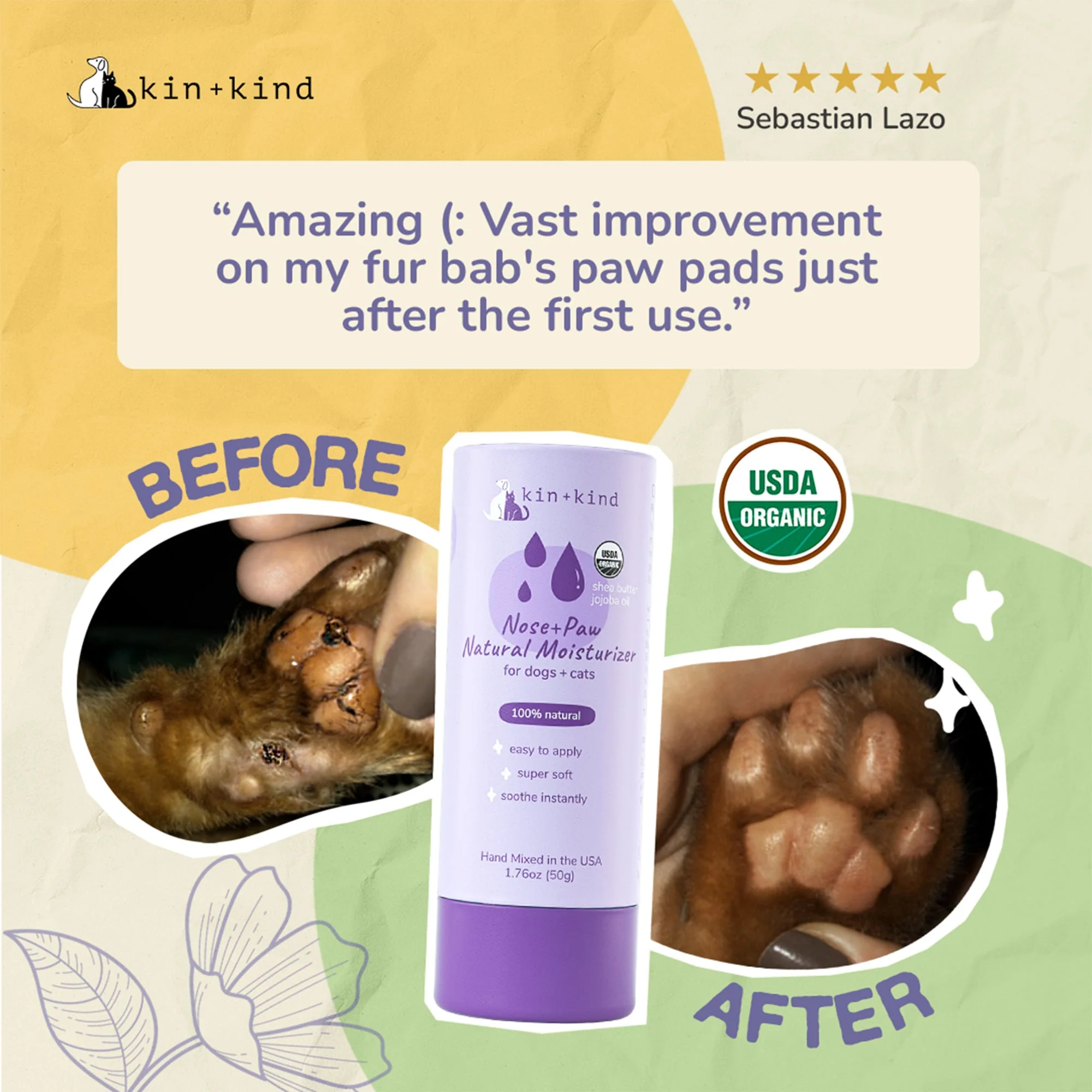 Organic Nose & Paw Moisturizer Stick for Dogs & Cats - Image 3